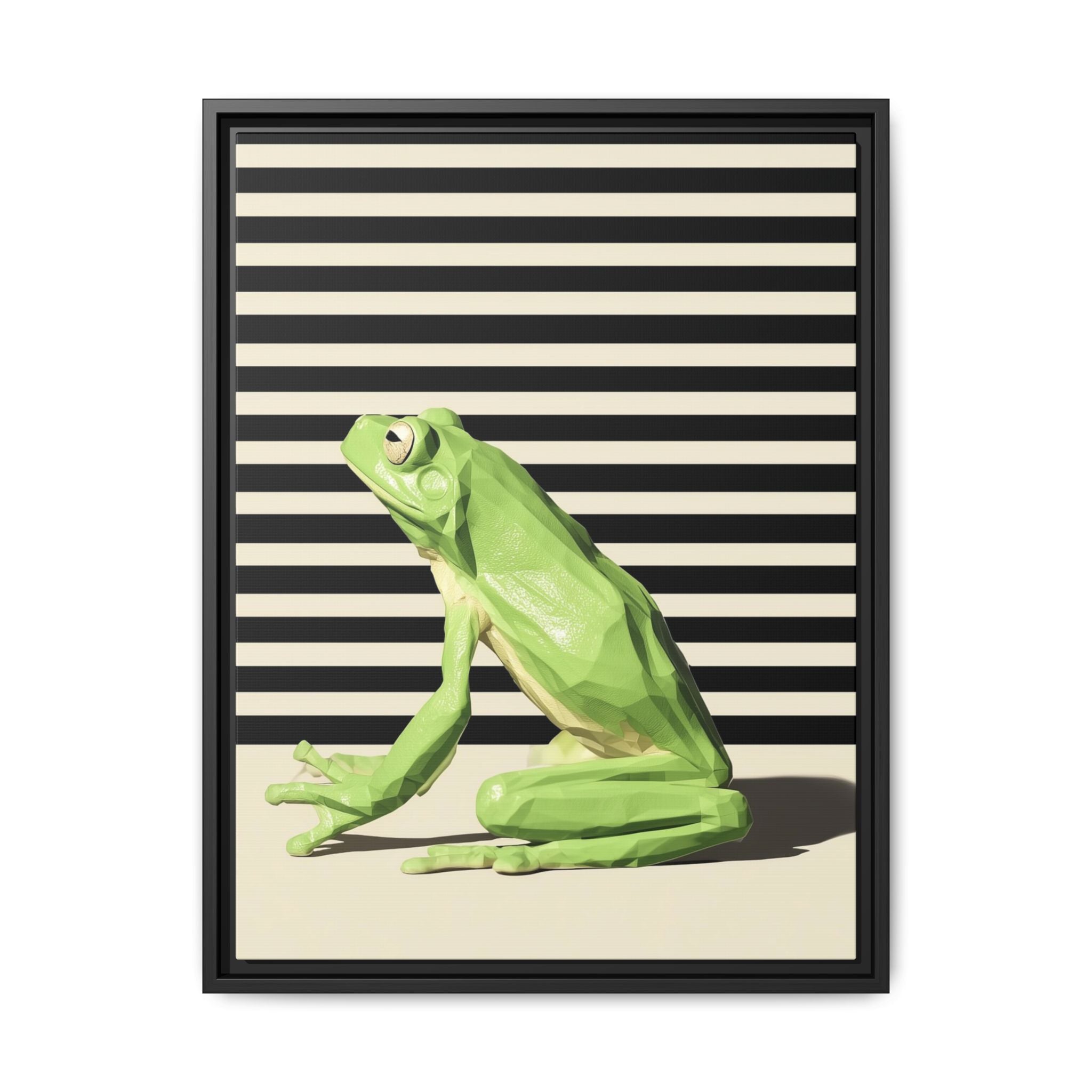 Geometric Frog Framed Print : Low-Poly Amphibian Design, Contemporary Minimalist Art   |  Personalized & Custom Orders Available