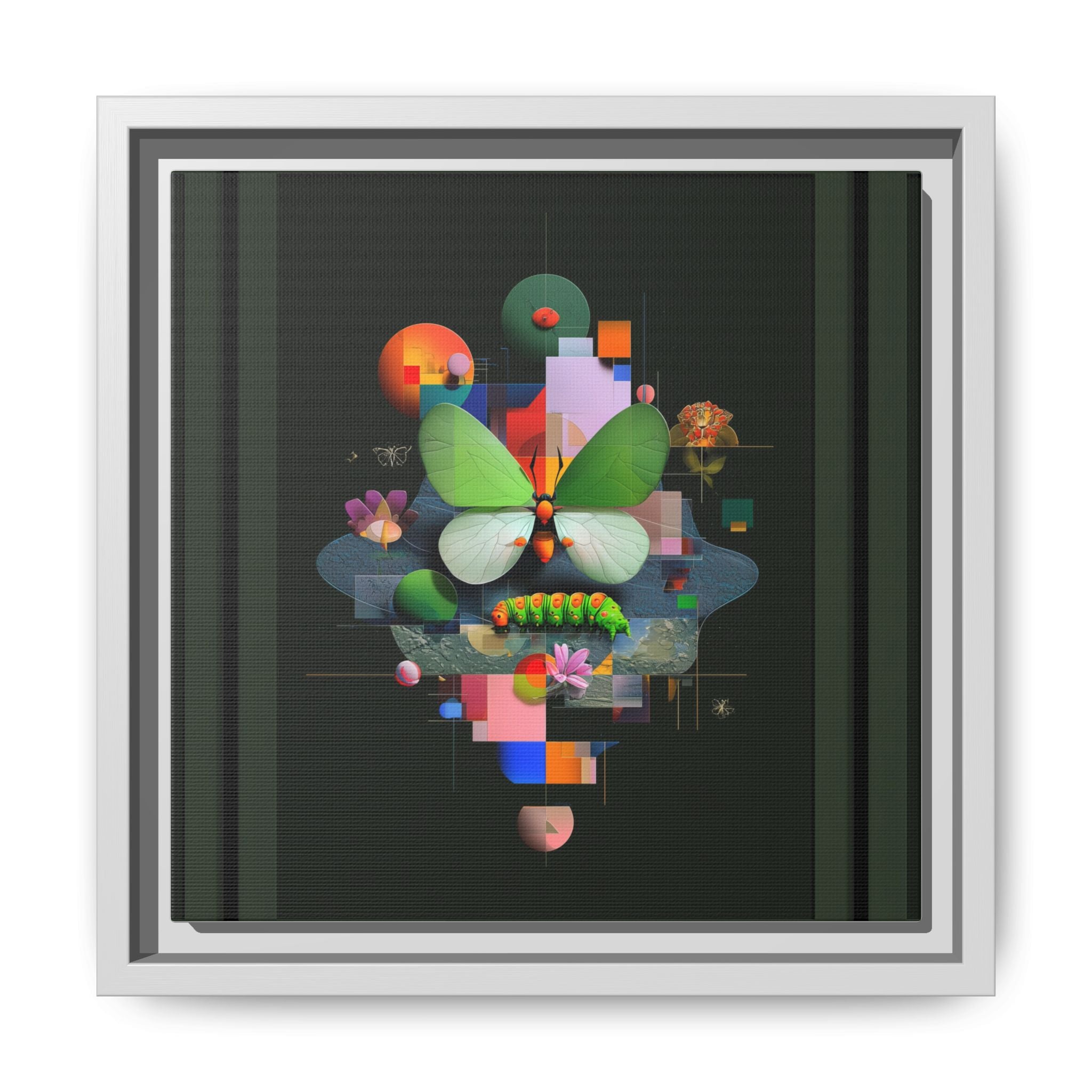 Metamorphosis Geometry Framed Print : Digital Nature Synthesis, Butterfly Abstraction   |  Personalized & Custom Orders Available