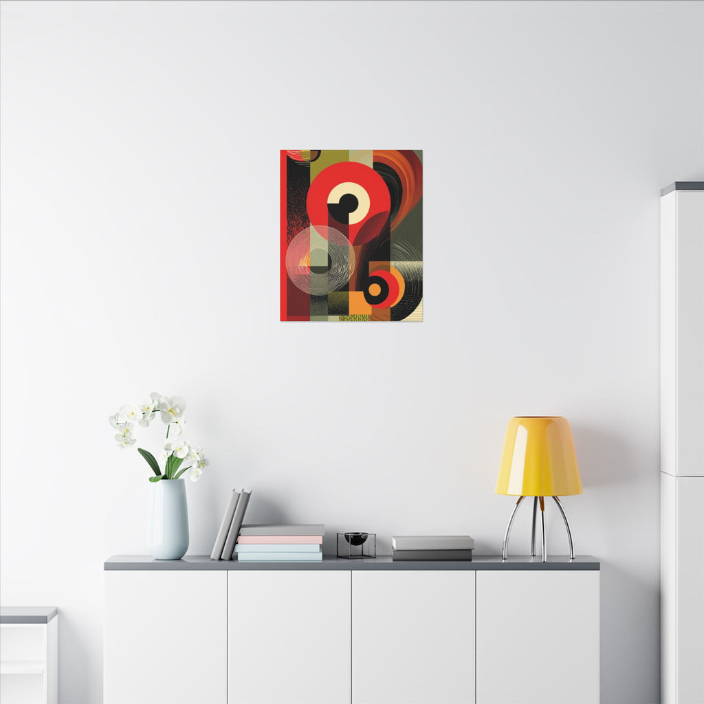 Geometric Convergence: Mid-Century Modern Abstract, Constructivist Design Principles, Bold Chromatic Composition   |   Custom Orders
