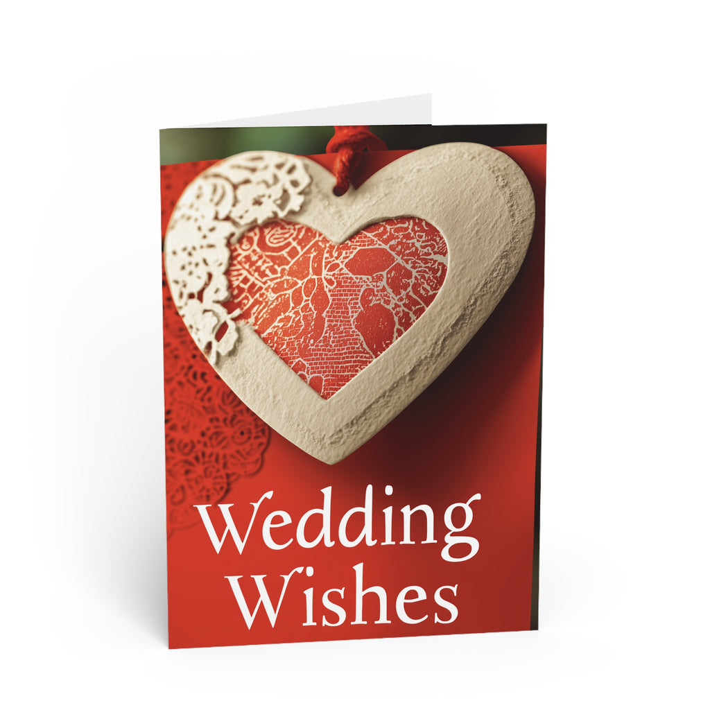 Wedding Wishes Card — Romantic Heart Wedding Greeting Card