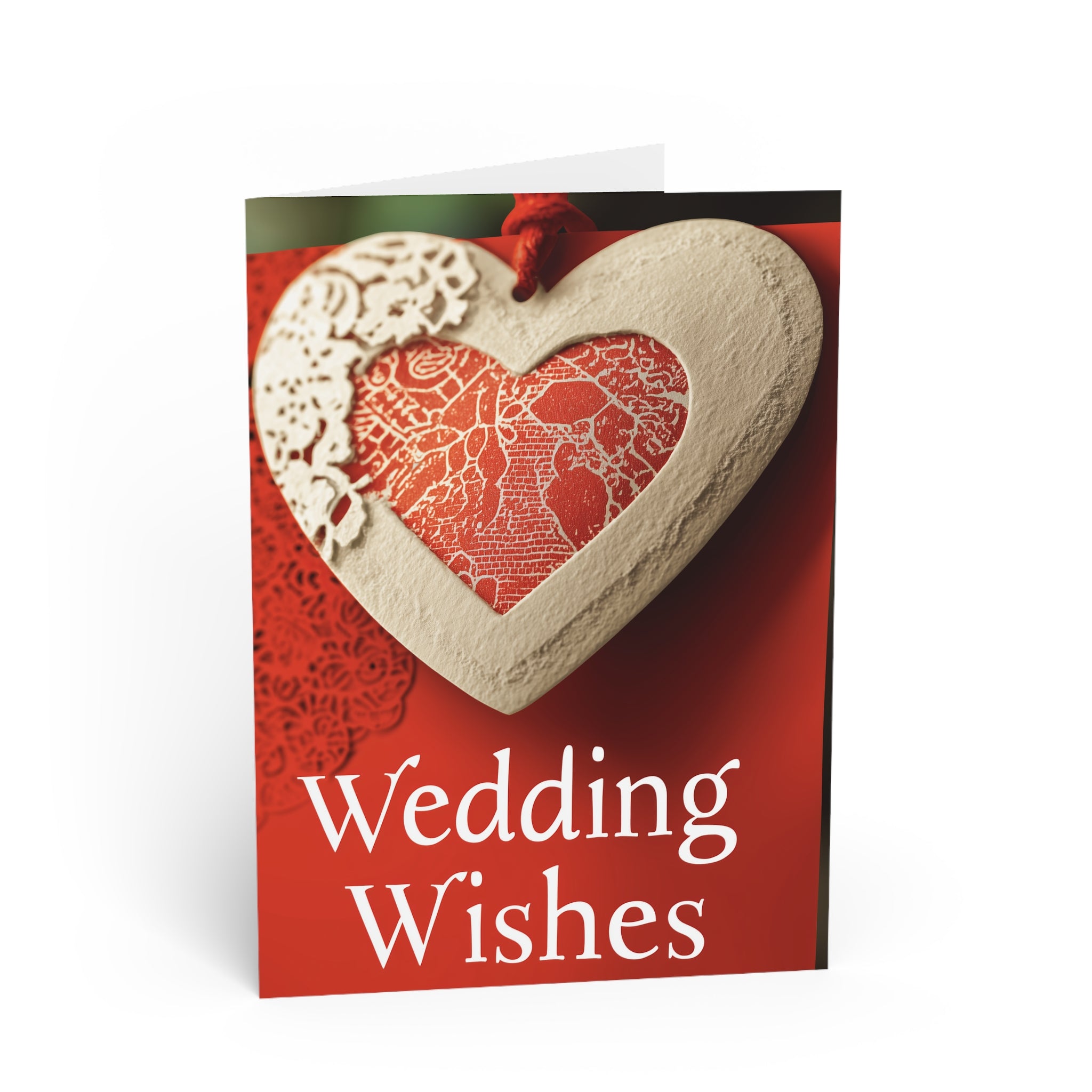 Wedding Wishes Card — Romantic Heart Wedding Greeting Card