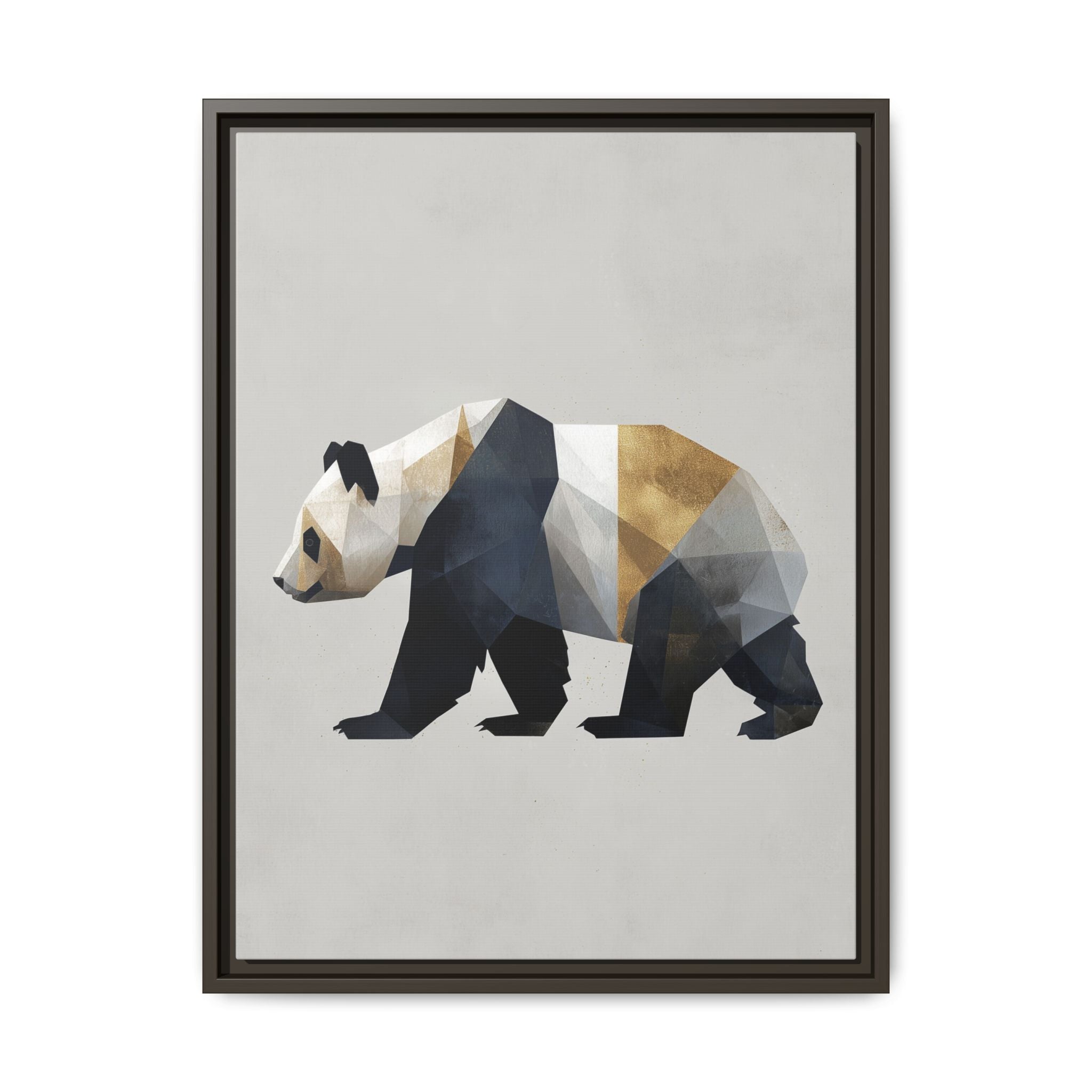 Geometric Panda: Low-Poly Digital Art, Metallic Contemporary Design   |  Personalized & Custom Orders Available
