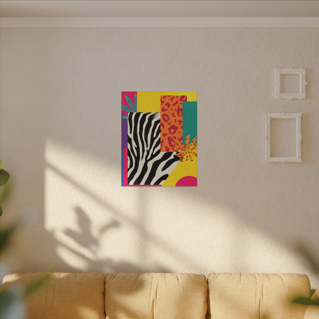 Copy of Pop Geometry: Zebra Leopard Fusion, Geometric Color Block, Modern Abstract Design   |   Custom Orders Accepted