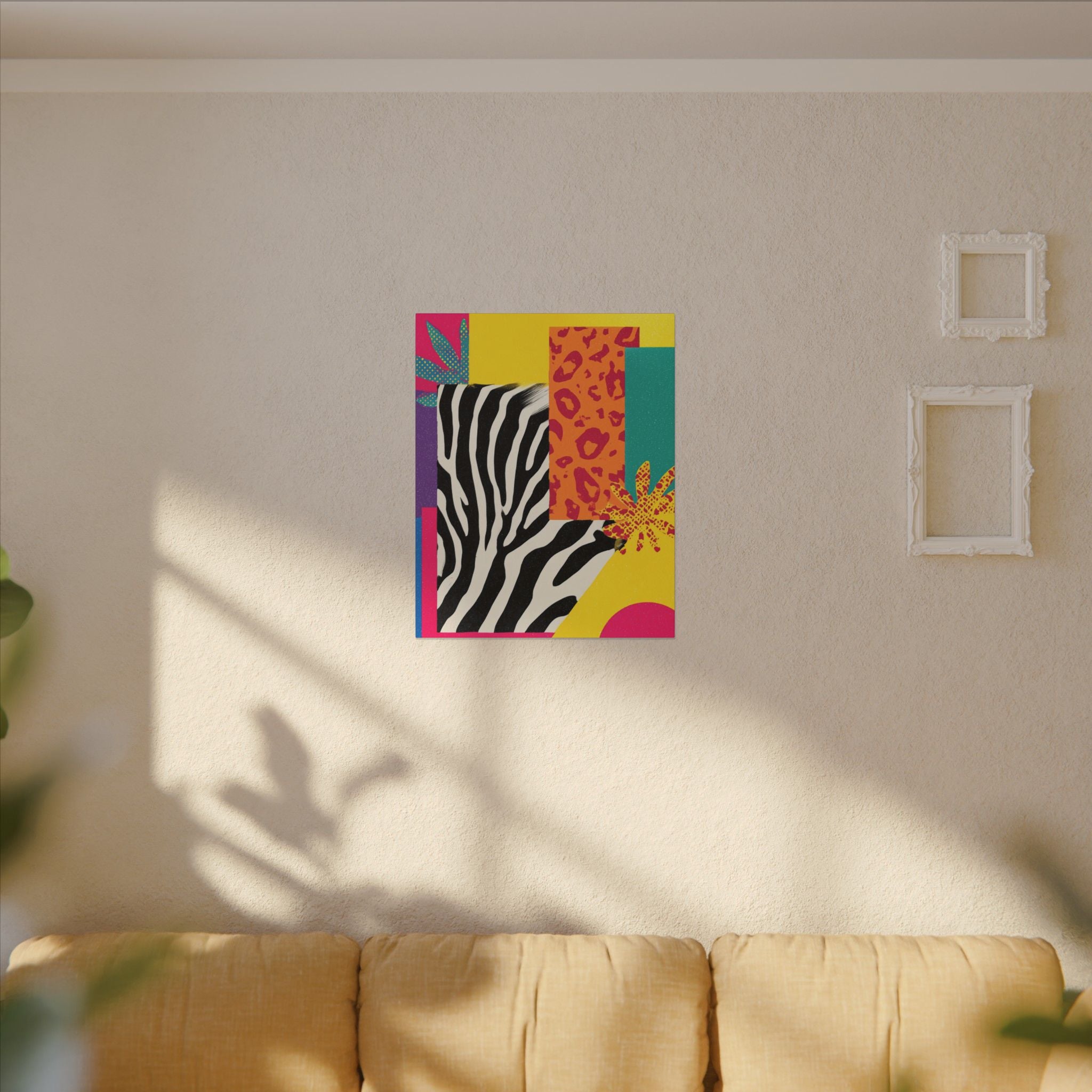 Copy of Pop Geometry: Zebra Leopard Fusion, Geometric Color Block, Modern Abstract Design   |   Custom Orders Accepted