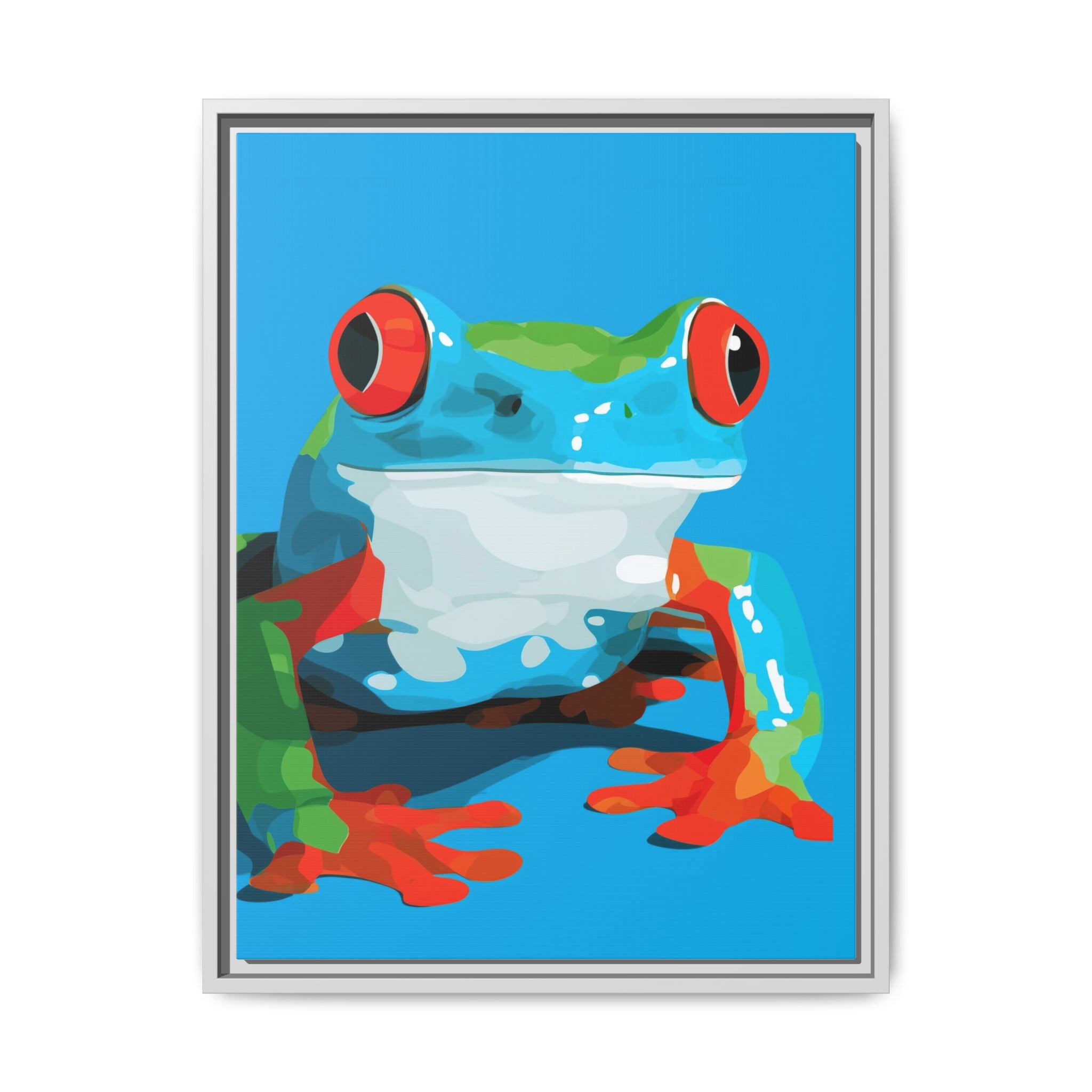 Amphibian Geometry: Red-Eyed Tree Frog Portrait, Pop Art Digital Illustration   |    Custom Orders Available