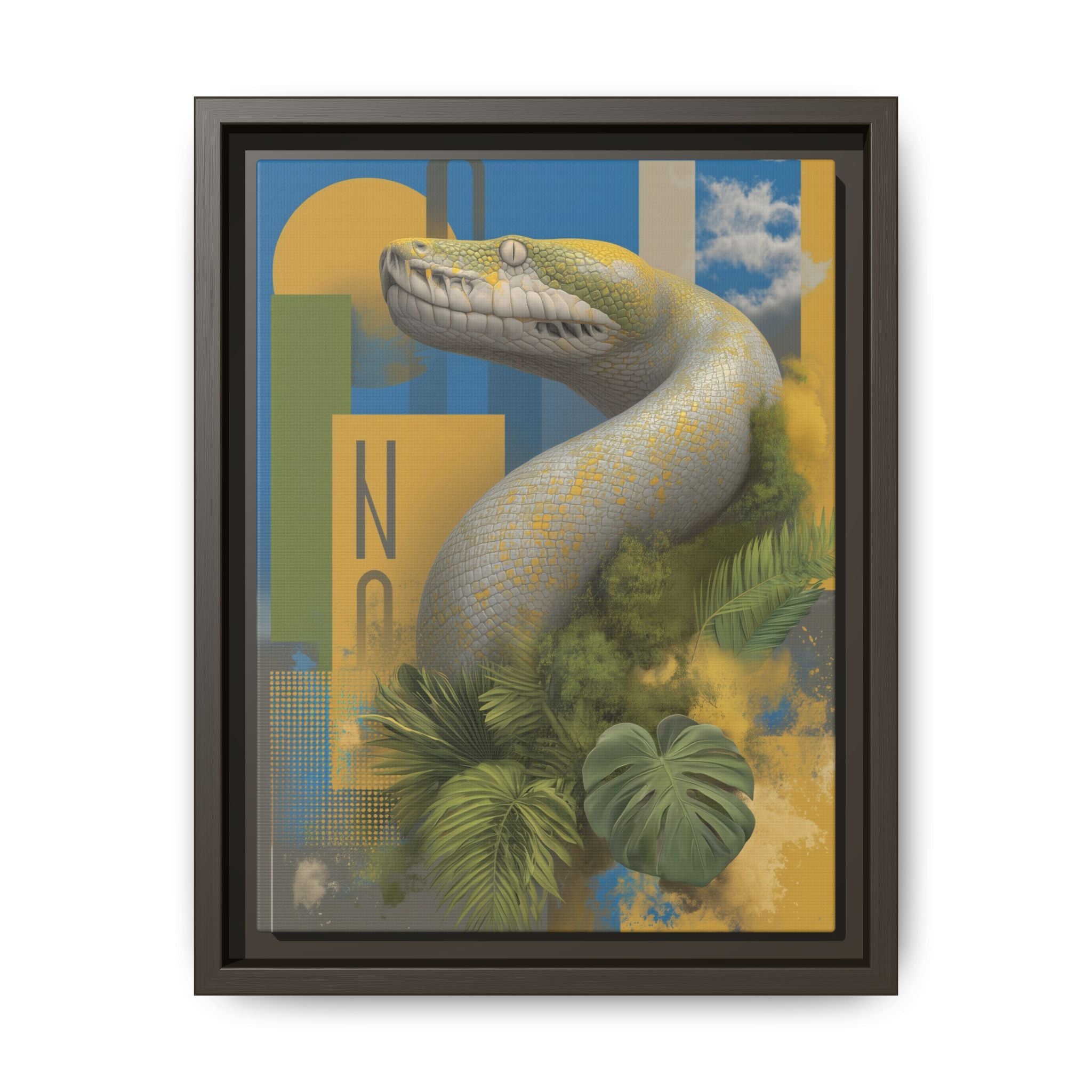 Serpent's Geometry: Tropical Anaconda Graphic Design, Modern Wildlife Illustration   |  Personalized & Custom Orders Available