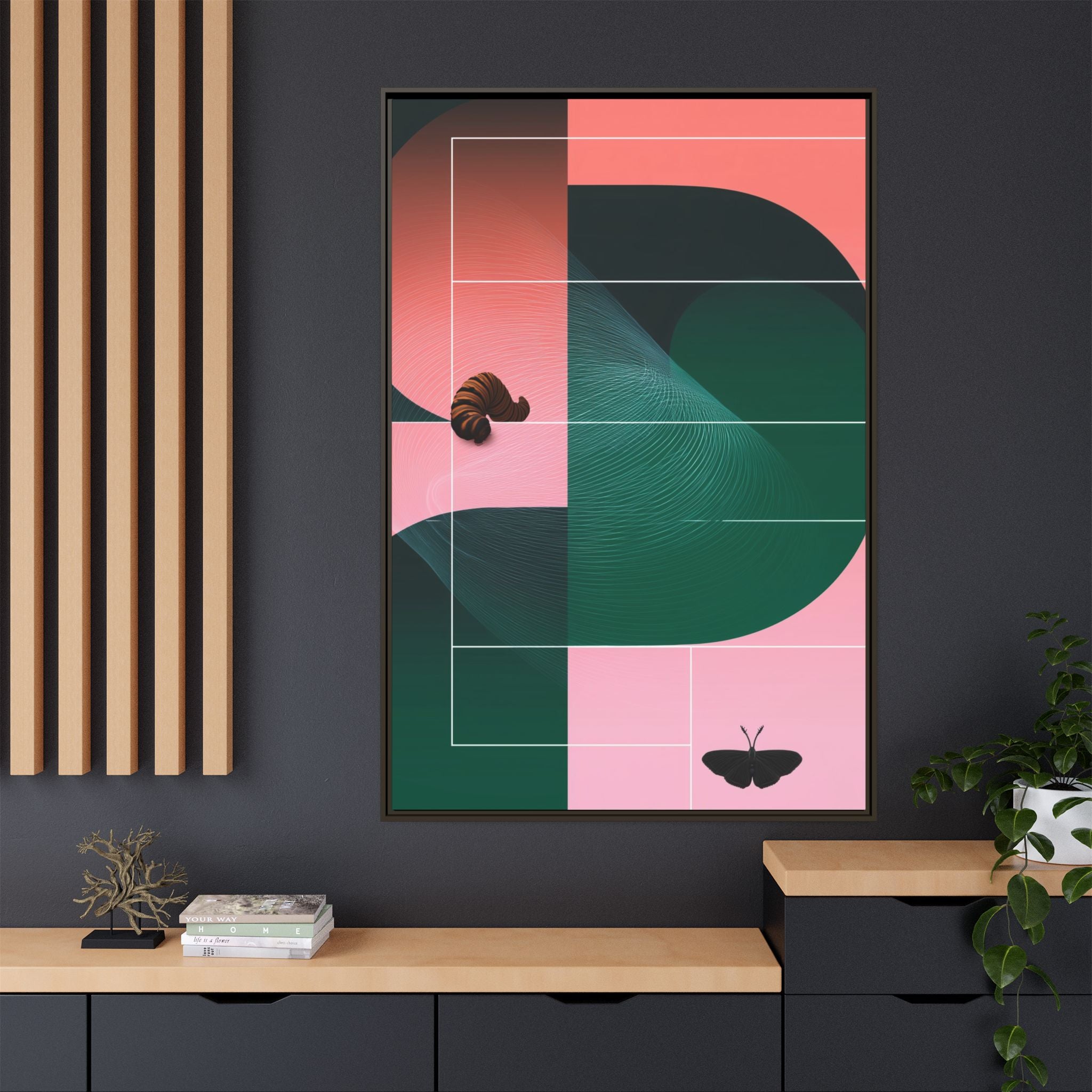 Metamorphic Geometric Framed Print : Abstract Graphic Design, Contemporary Digital Art Composition   |  Custom Orders Available