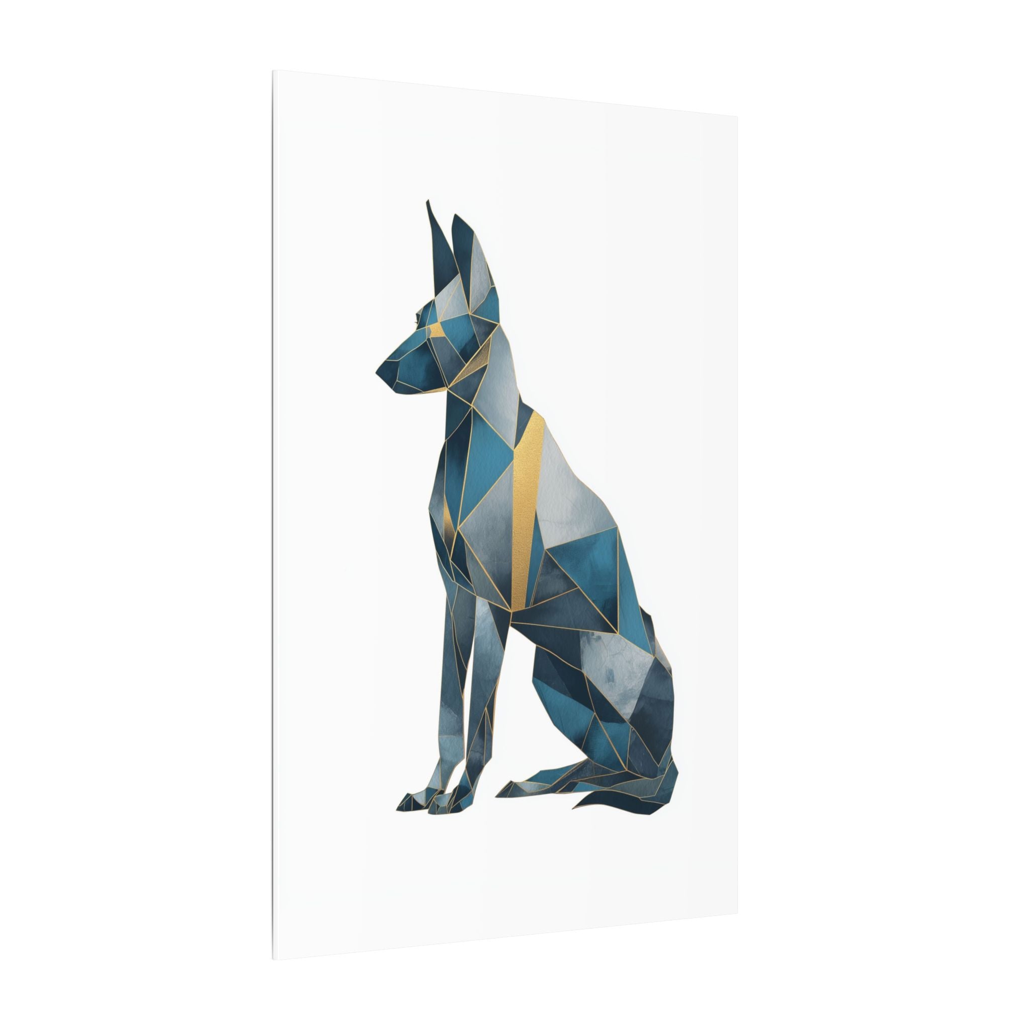 Crystalline Canine: Geometric Dog Portrait, Digital Art Polygon Style, Modern Architectural Animal Design   |  Personalized & Custom Orders