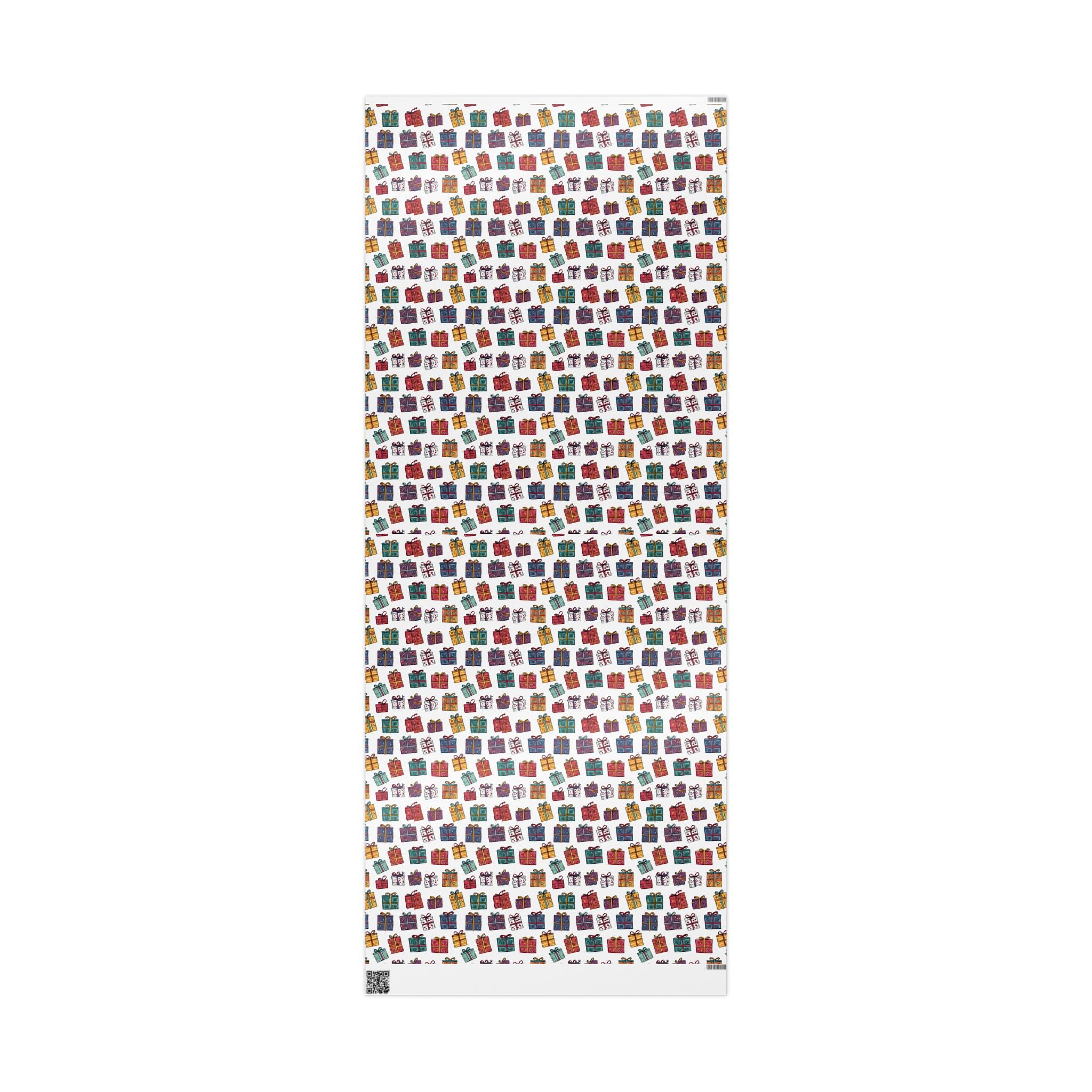 Gift Wrap Paper Roll — Colorful Hand-Drawn Presents Pattern
