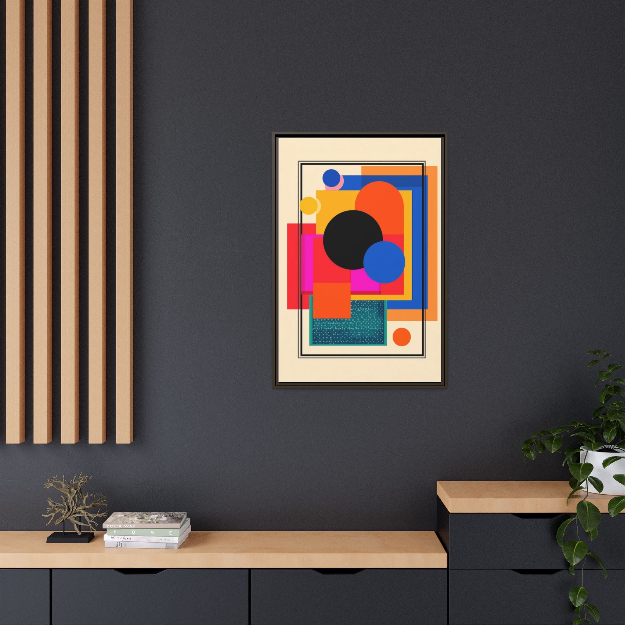 Geometric Harmony: Abstract Color Blocks, Mid-Century Modern Design, Minimalist Art Composition   |   Custom Orders Accepted