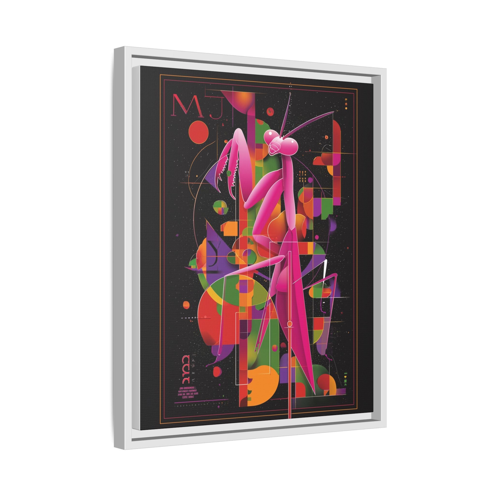 Geometric Mantis Framed Print : Starry Night Abstract, Graphic Design Poster   |  Personalized & Custom Orders Available
