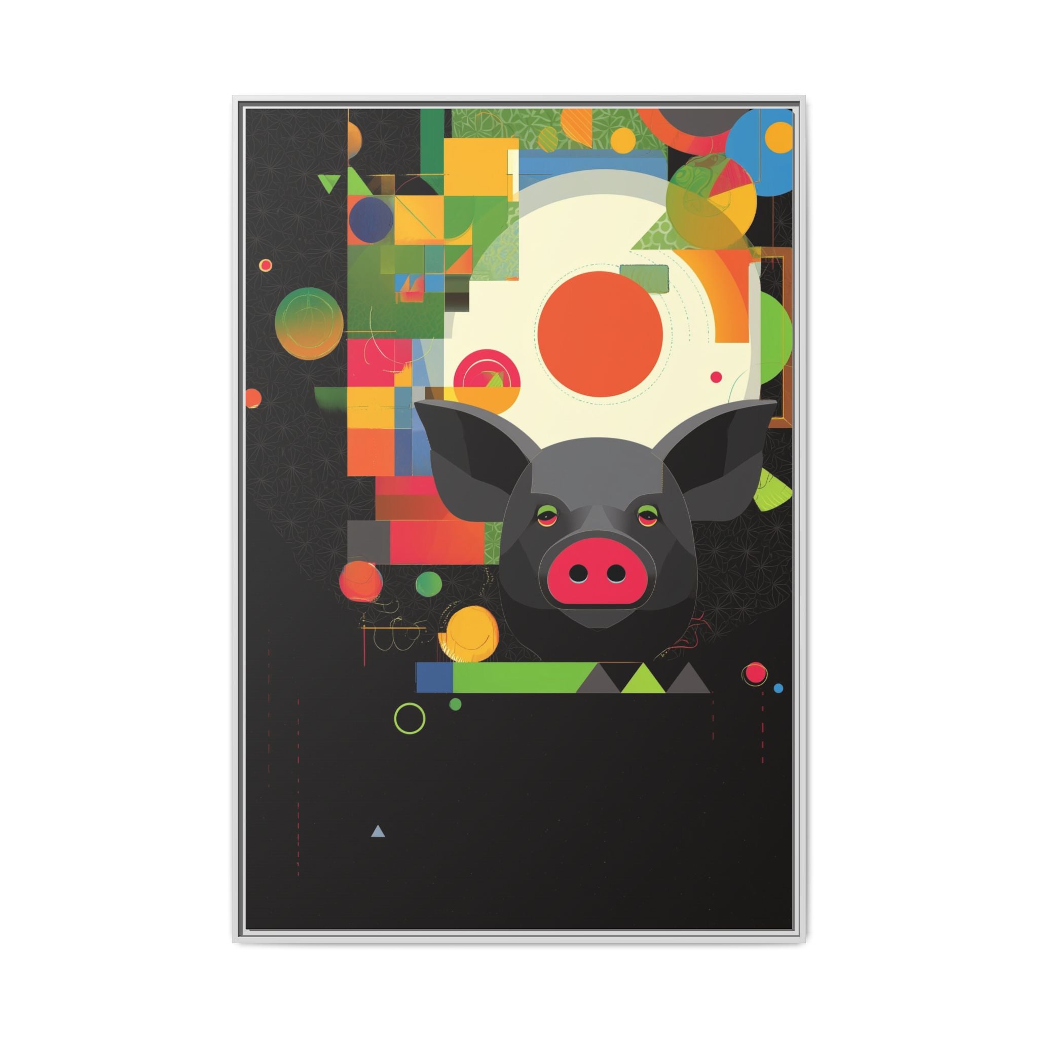 Prismatic Pig: Geometric Abstract Design, Digital Graphic Art Illustration   |    Custom Orders Available