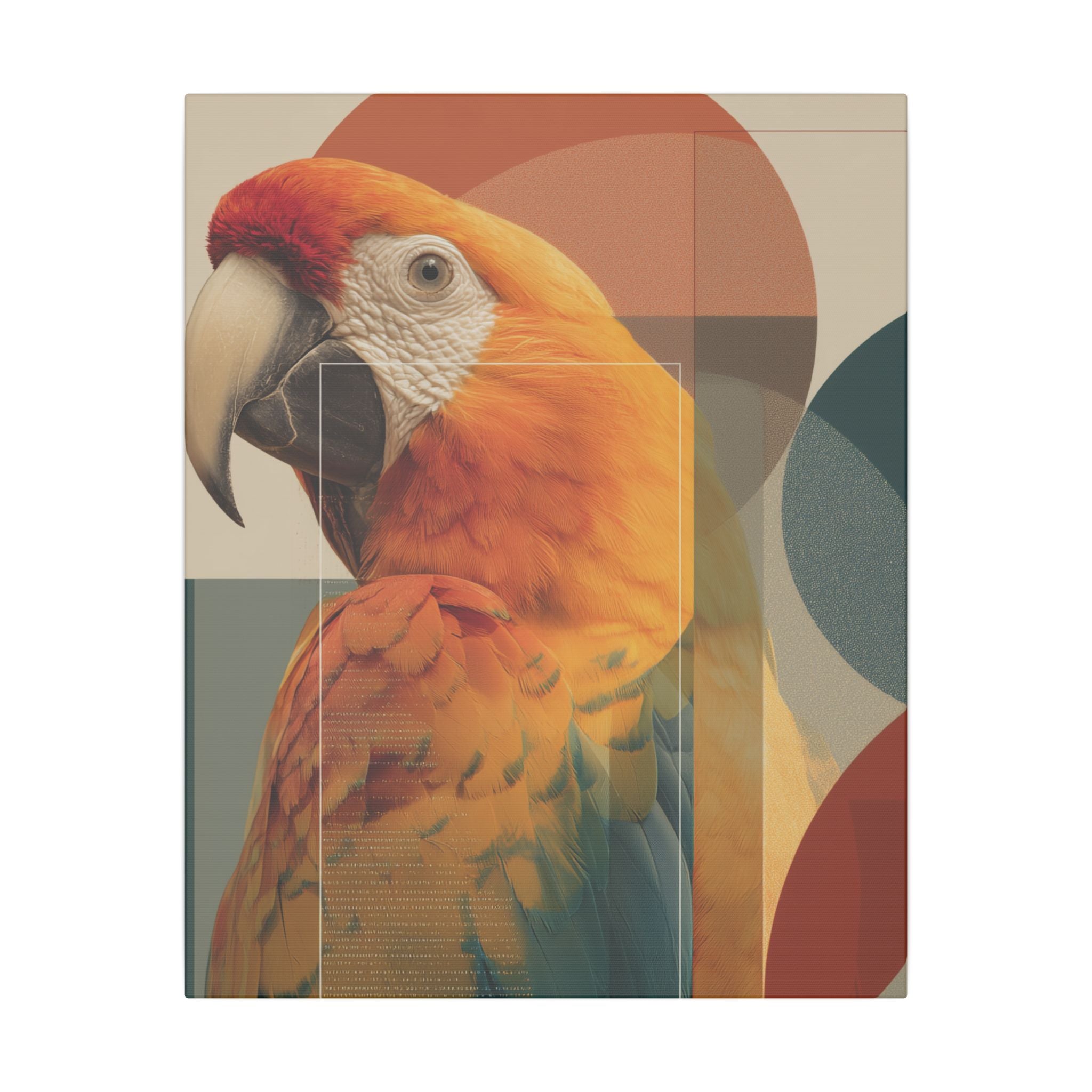 Geometric Macaw Portrait: Vibrant Avian Design, Modern Graphic Art Style   |    Custom Orders Available