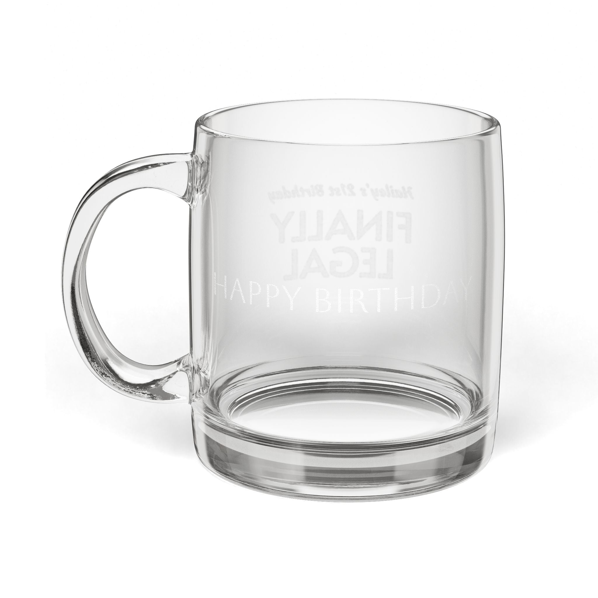 Personalized Glass Coffee Mug, 12.25oz (Engraving)