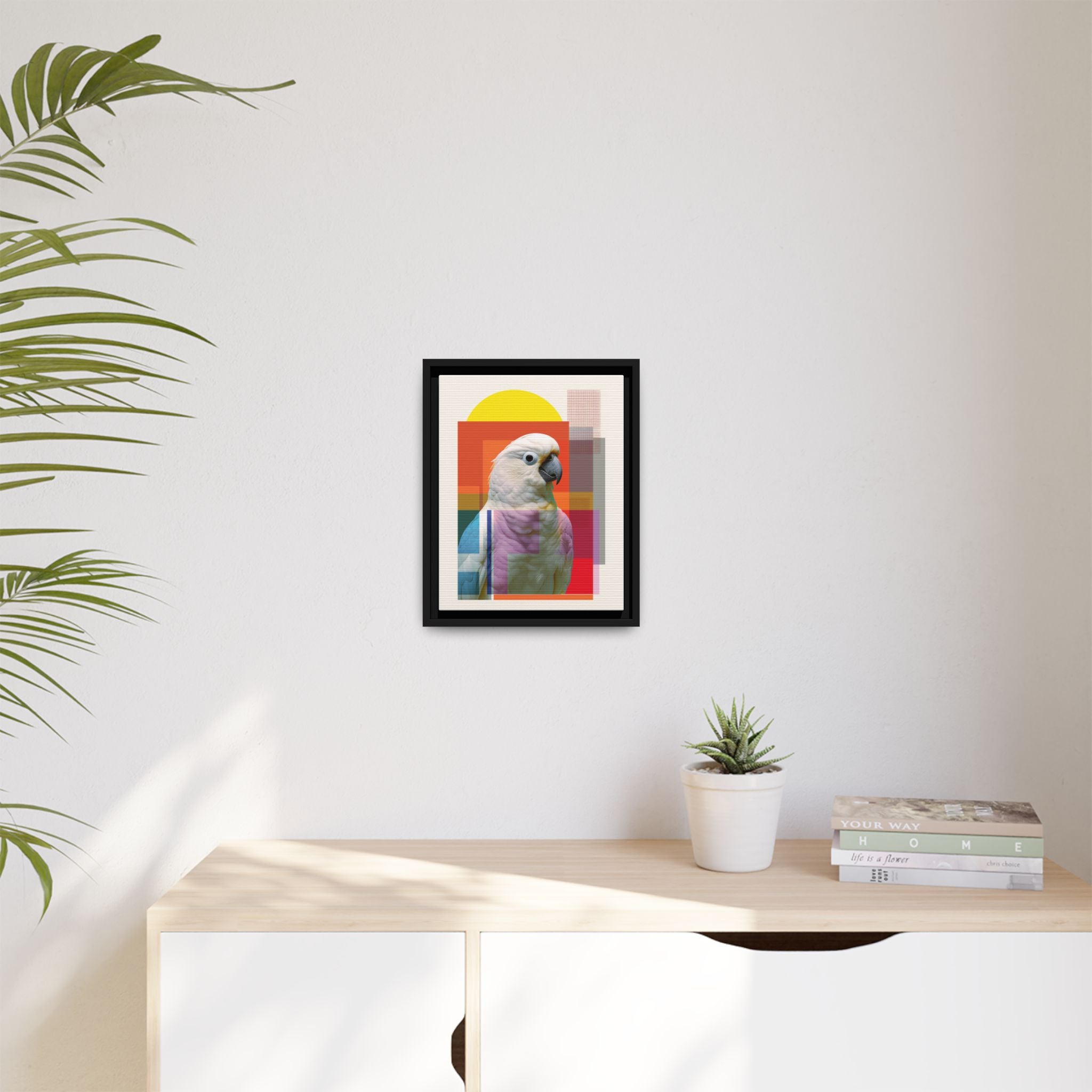 Cockatoo in Color: Geometric Wildlife Art, Contemporary Parrot Portrait   |    Custom Orders Available