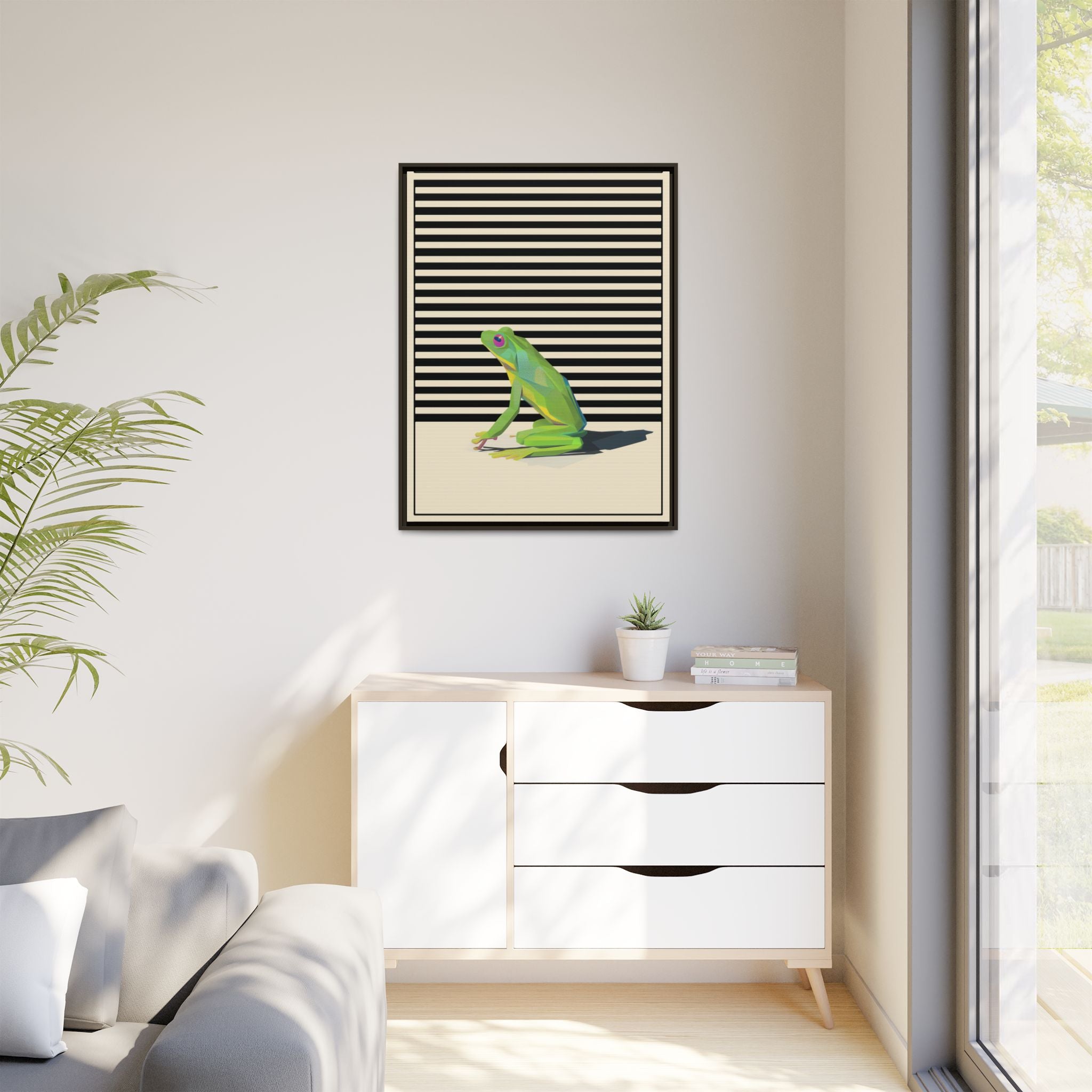 Geometric Frog Persona: Modern Wildlife Illustration, Vibrant Graphic Design   |  Personalized & Custom Orders Available