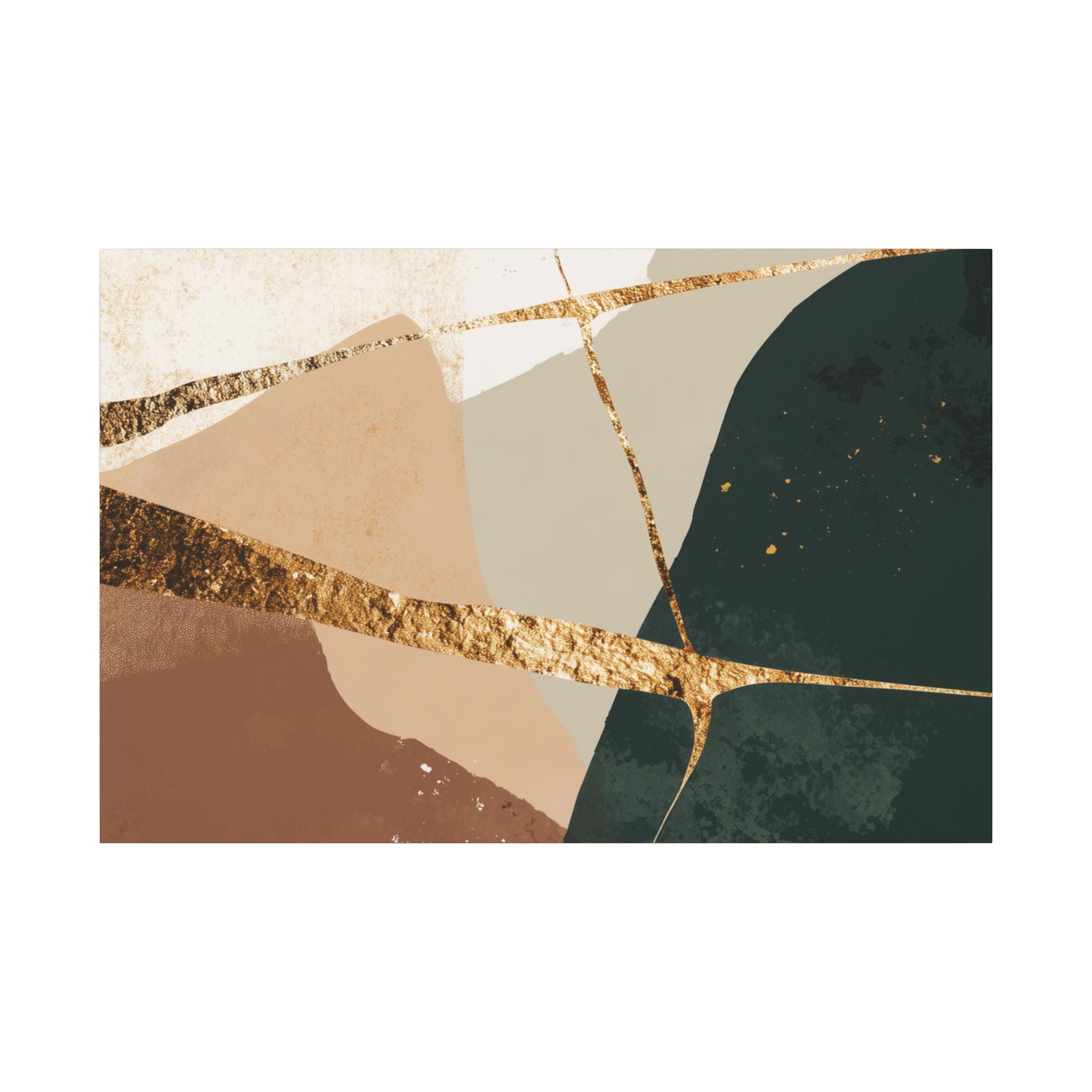 Canvas Print, Abstract Earthy Gold Wall Art, Modern Designer Home Decor, Stretched Matte Canvas; Thick, Multi-Size, Office Decor