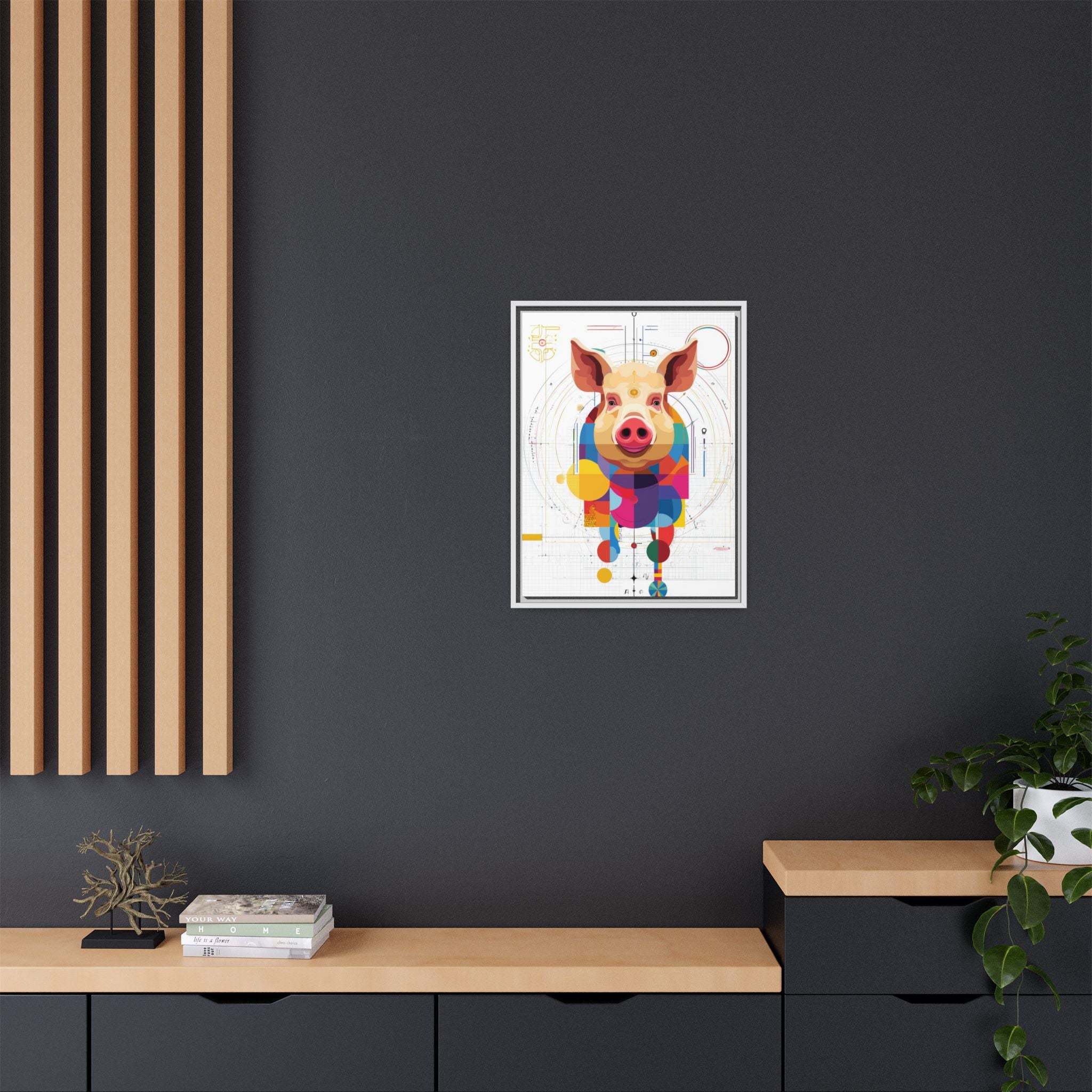 Geometric Pig: Digital Cubist Portrait, Mathematical Animal Abstraction   |    Custom Orders Available