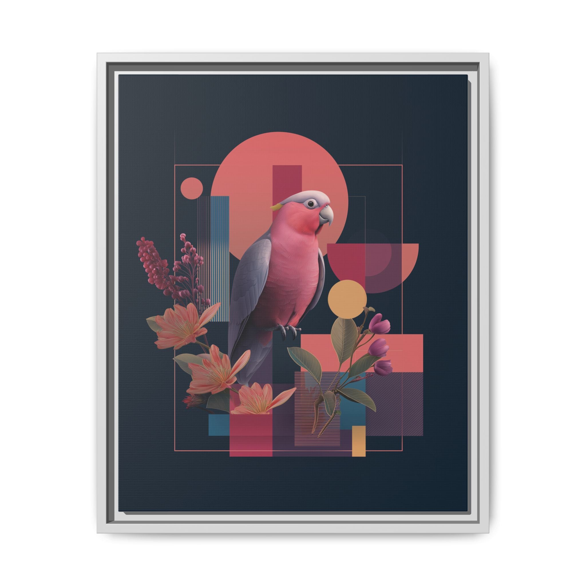 Geometric Rose Galah: Digital Art Deco, Retro-Futuristic Parrot Composition   |    Custom Orders Available