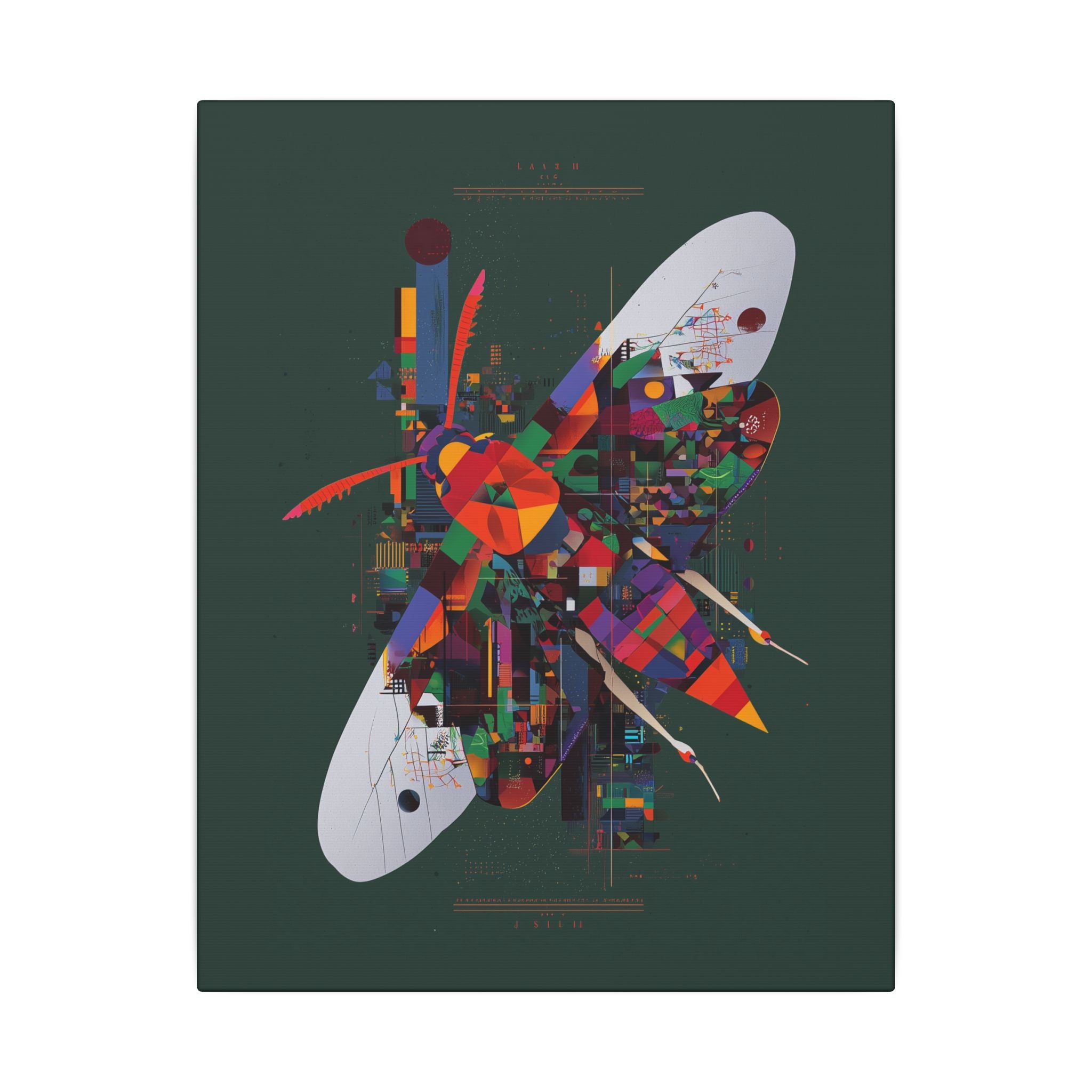 Metamorphic Geometry: Digital Cubist Butterfly, Urban Fragmentation Landscape   |    Custom Orders Available