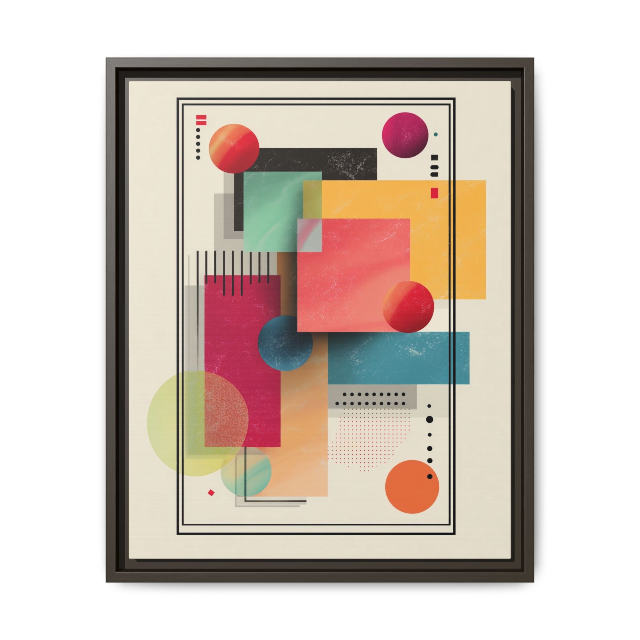 Geometric Harmony: Bauhaus Intersections, Digital Abstract Layers, Contemporary Color Palette   |   Custom Orders Accepted