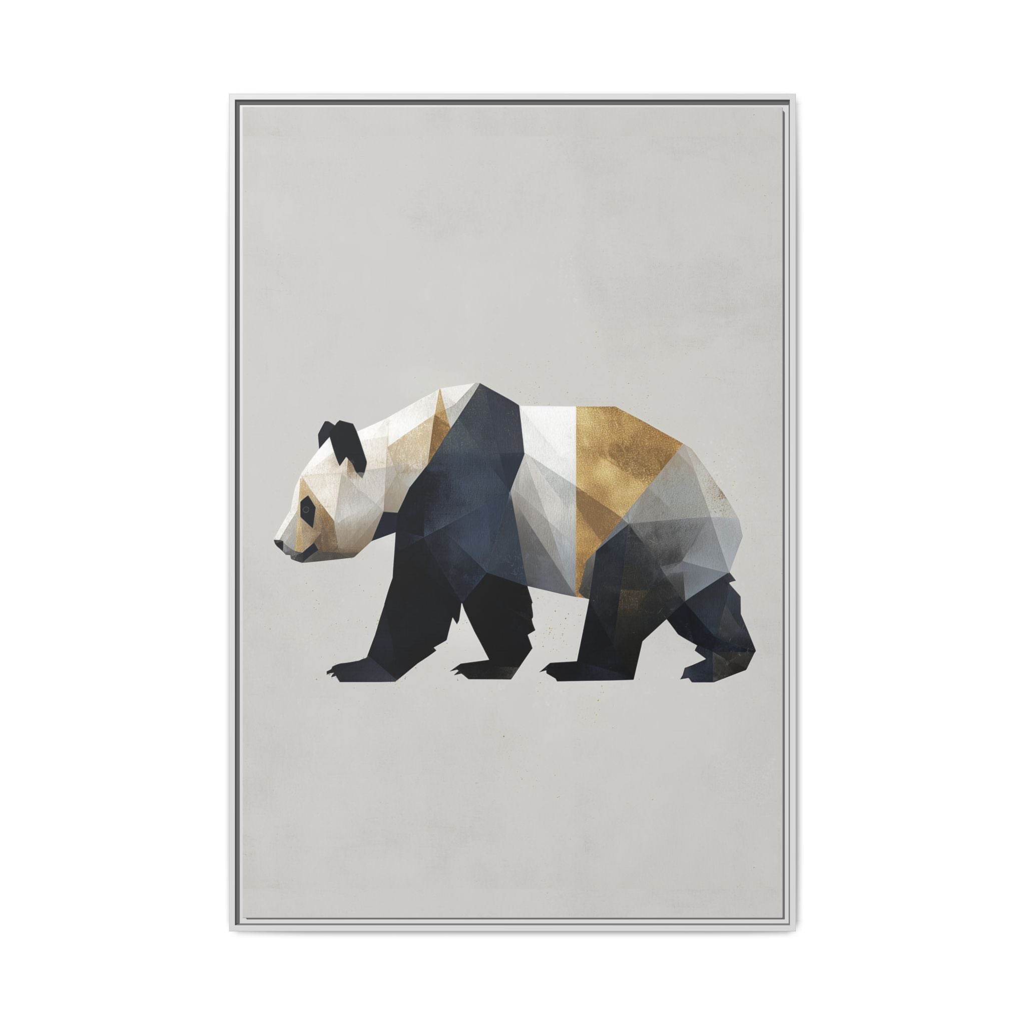 Geometric Panda: Low-Poly Digital Art, Metallic Contemporary Design   |  Personalized & Custom Orders Available