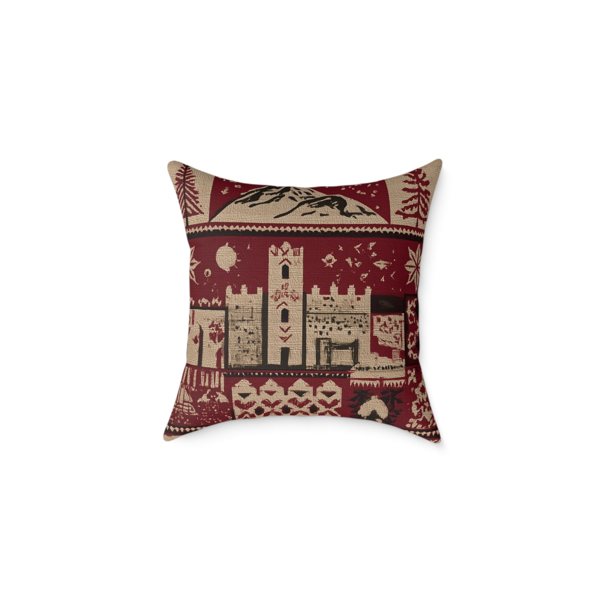 Moroccan Cozy Decorative Pillow, Rustic Home Decor, Holiday Accent Cushion, Gift for Home Warmth, Christmas & Winter Themes