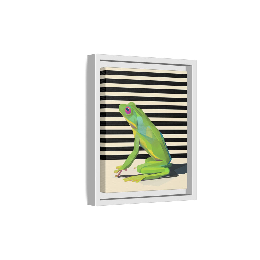 Stylized Frog Portrait Framed Print , Minimalist Pop Art Design   |  Personalized & Custom Orders Available