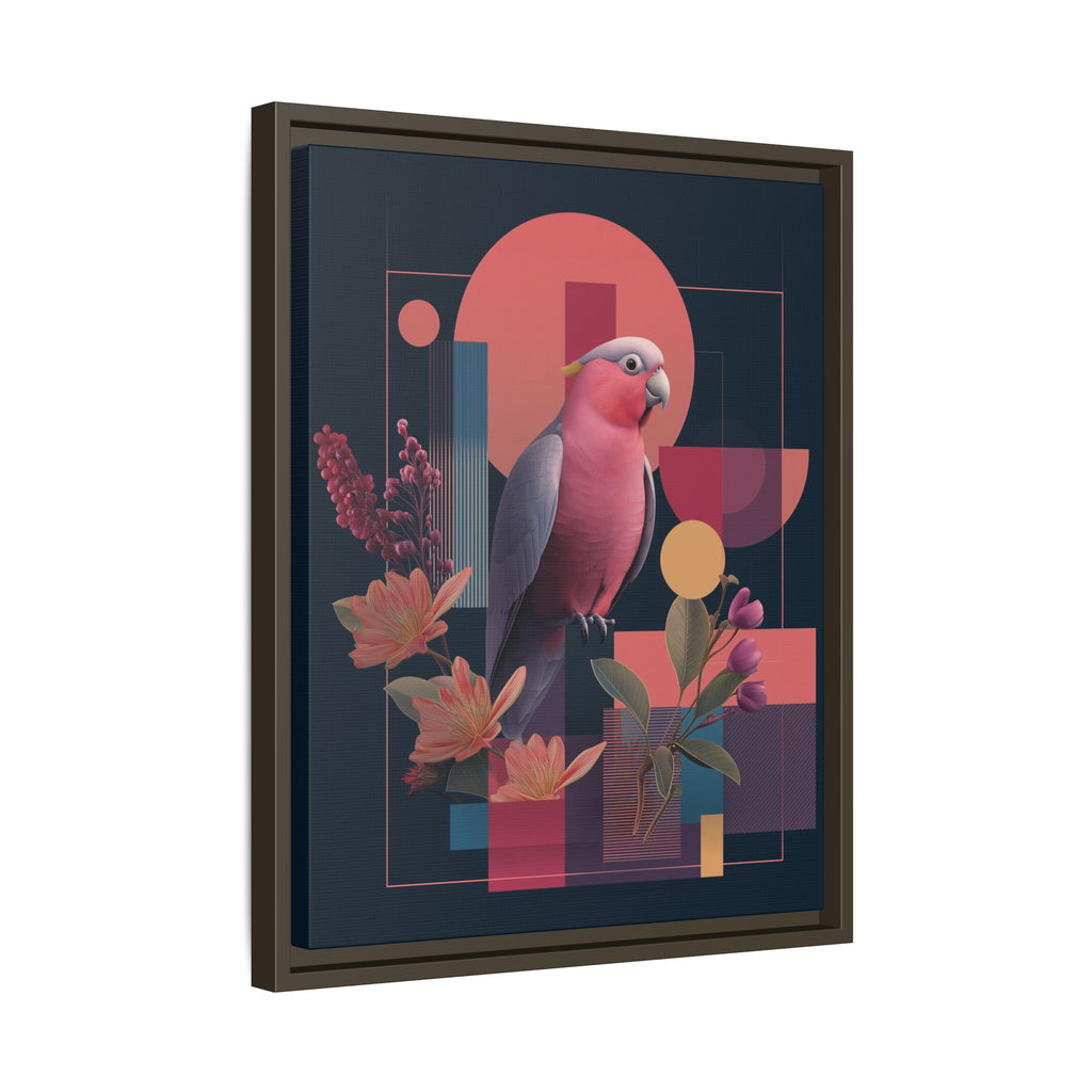 Galah Geometric Framed Print : Stylized Digital Cockatoo Portrait, Contemporary Abstract Botanical    |   Custom Orders Accepted