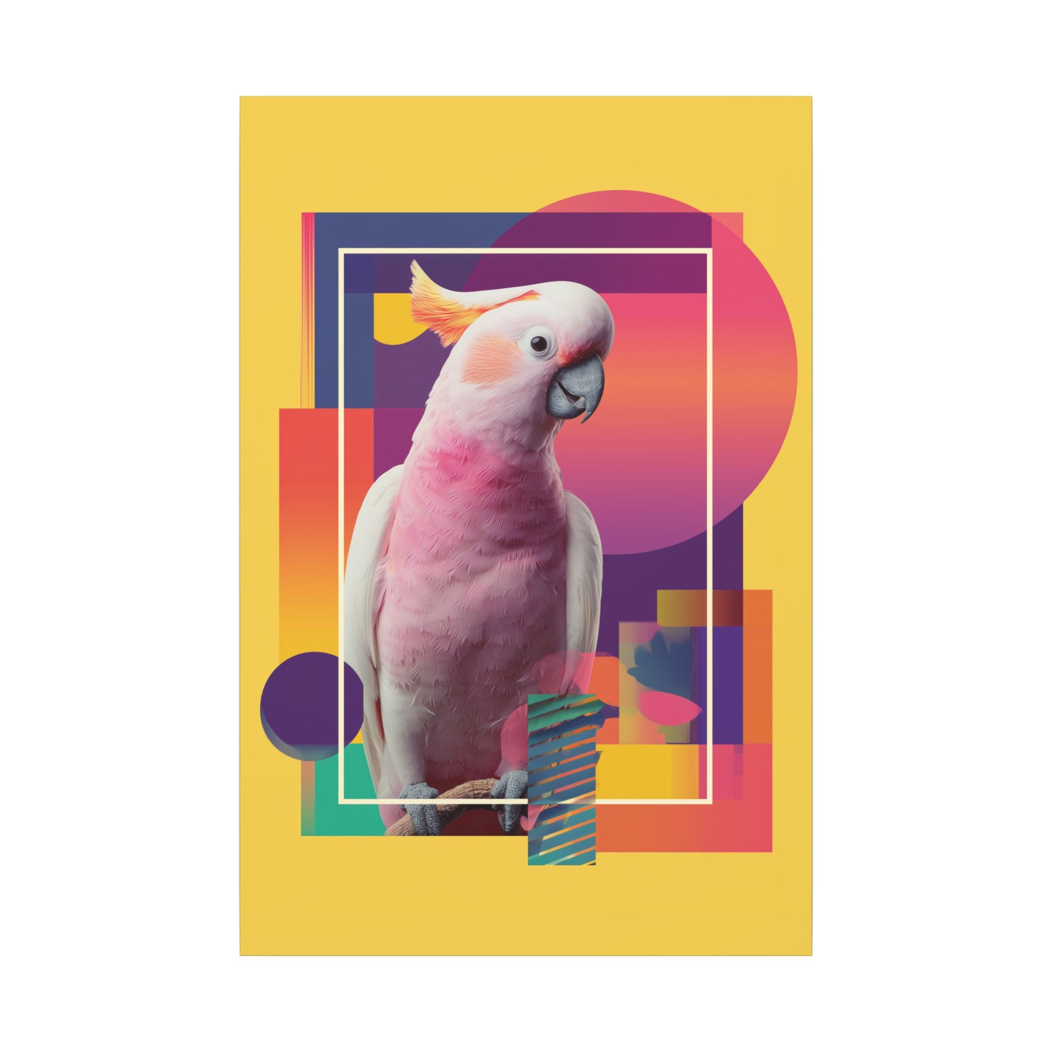 Geometric Cockatoo: Pop Art Wildlife Portrait, Modern Graphic Design Illustration   |    Custom Orders Available