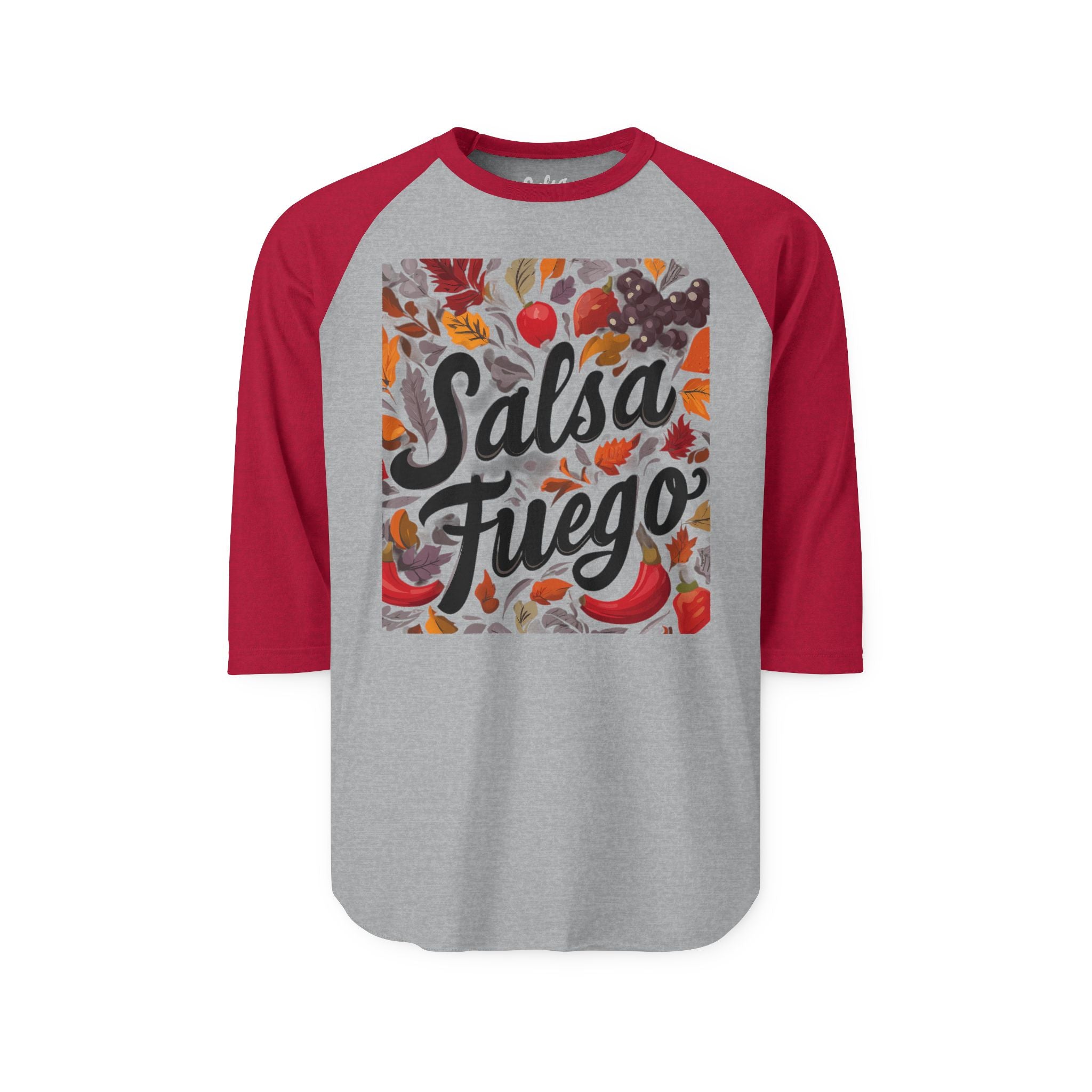 Salsa Fuego Raglan Shirt — Spicy Salsa Dancing Basebell Style Tshirt Tee