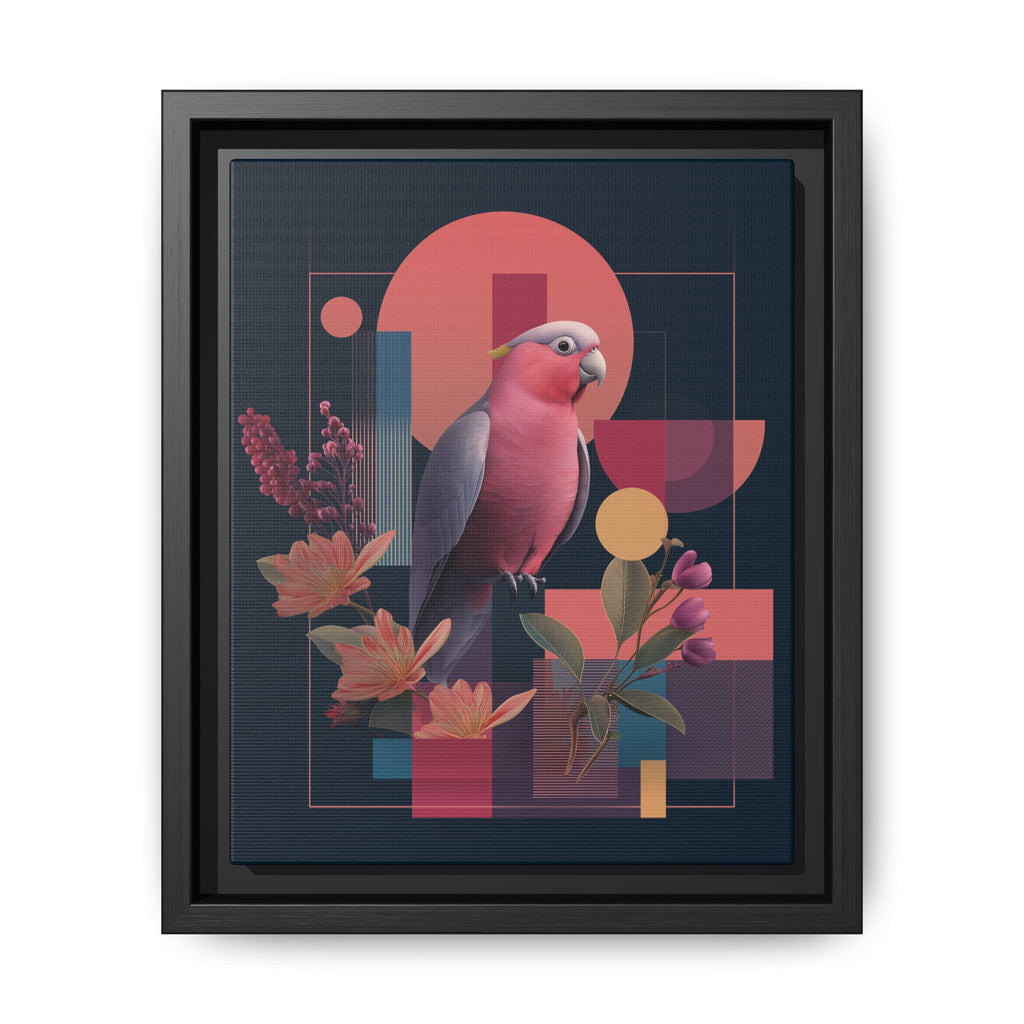 Galah Geometric Framed Print : Stylized Digital Cockatoo Portrait, Contemporary Abstract Botanical    |   Custom Orders Accepted