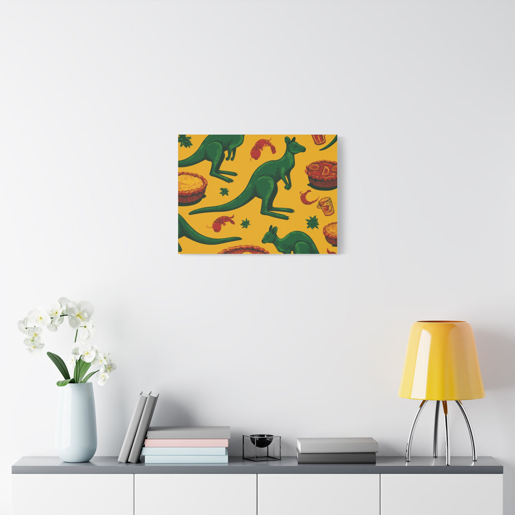 Kangaroo Canvas Wall Art, Vibrant Animal Decor, Unique Gift for Nature Lovers, Fun Kitchen Wall Hanging, Australian Themed Art
