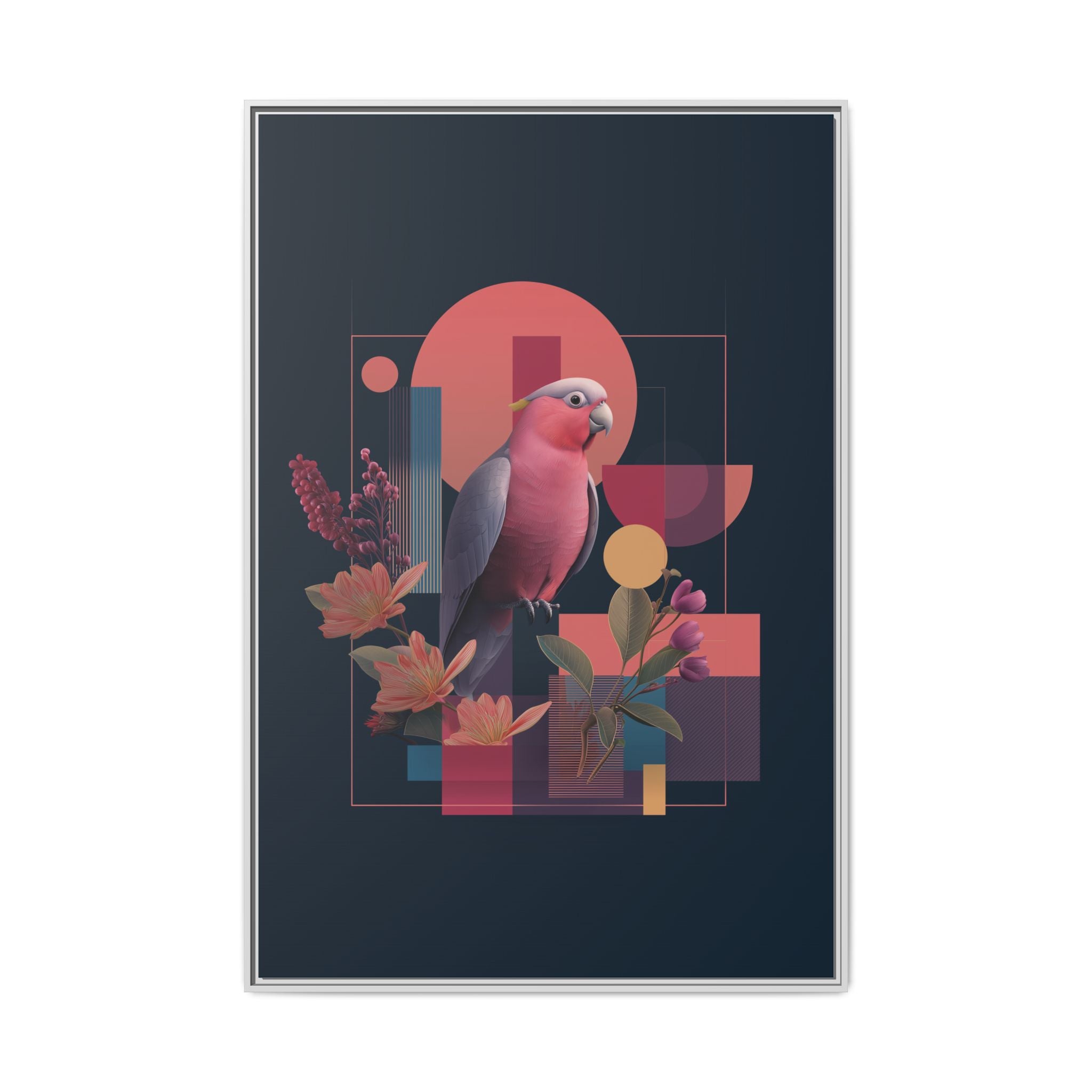 Geometric Rose Galah: Digital Art Deco, Retro-Futuristic Parrot Composition   |    Custom Orders Available