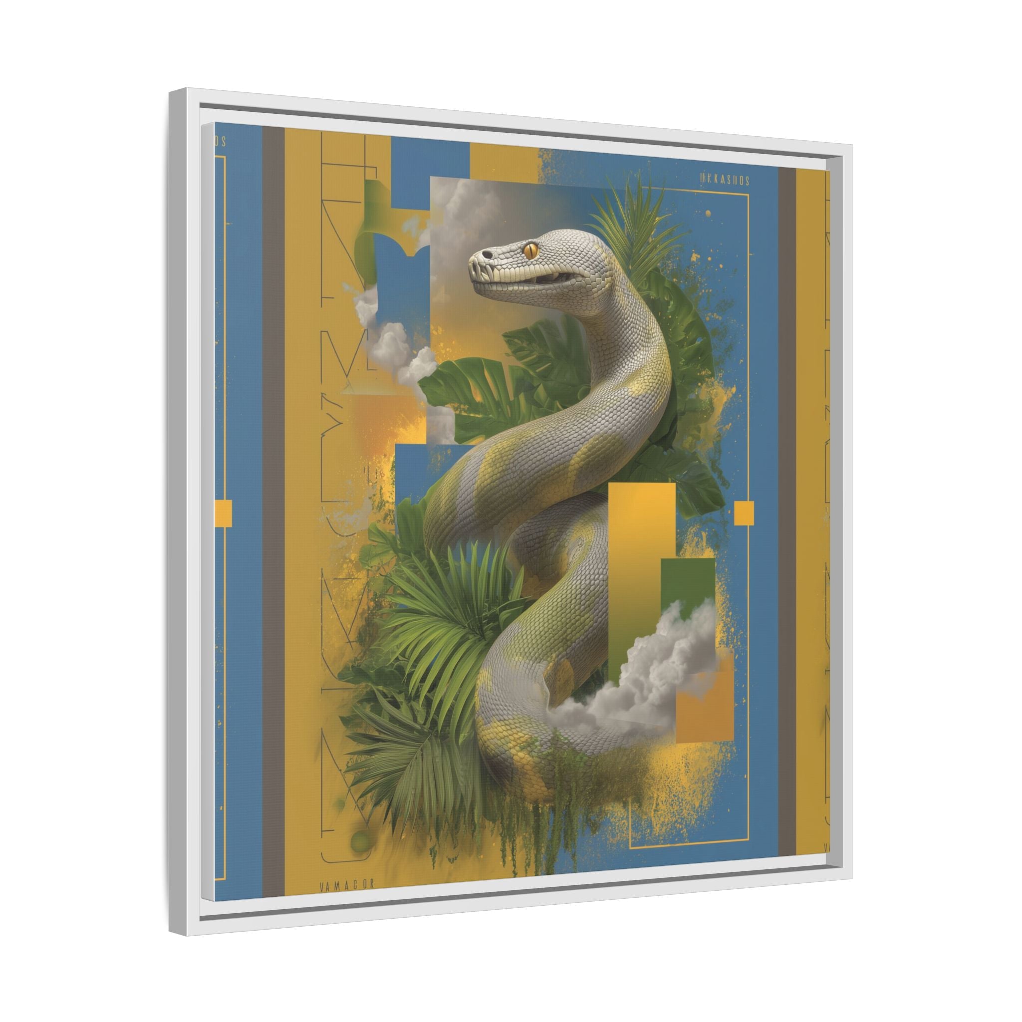 Serpent of Surreal Geometries: Tropical Hyperrealism, Digital Snake Illustration   |    Custom Orders Available