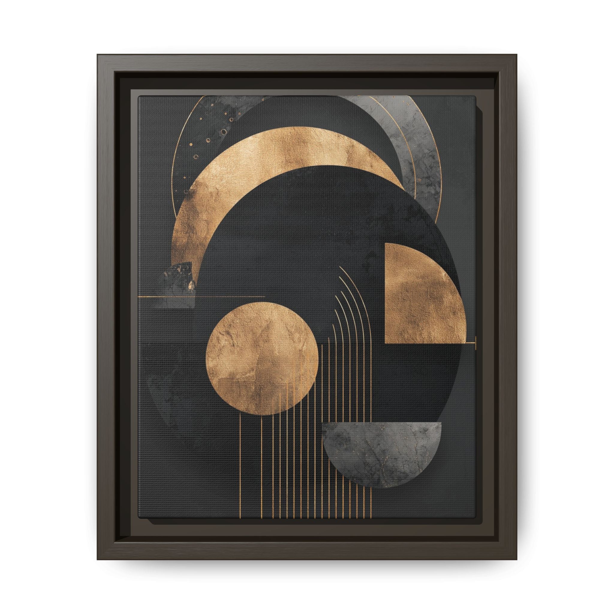 Geometric Resonance: Abstract Gold and Black Design, Minimalist Architectural Art, Modern Metallic Composition   |   Custom Orders Accepted