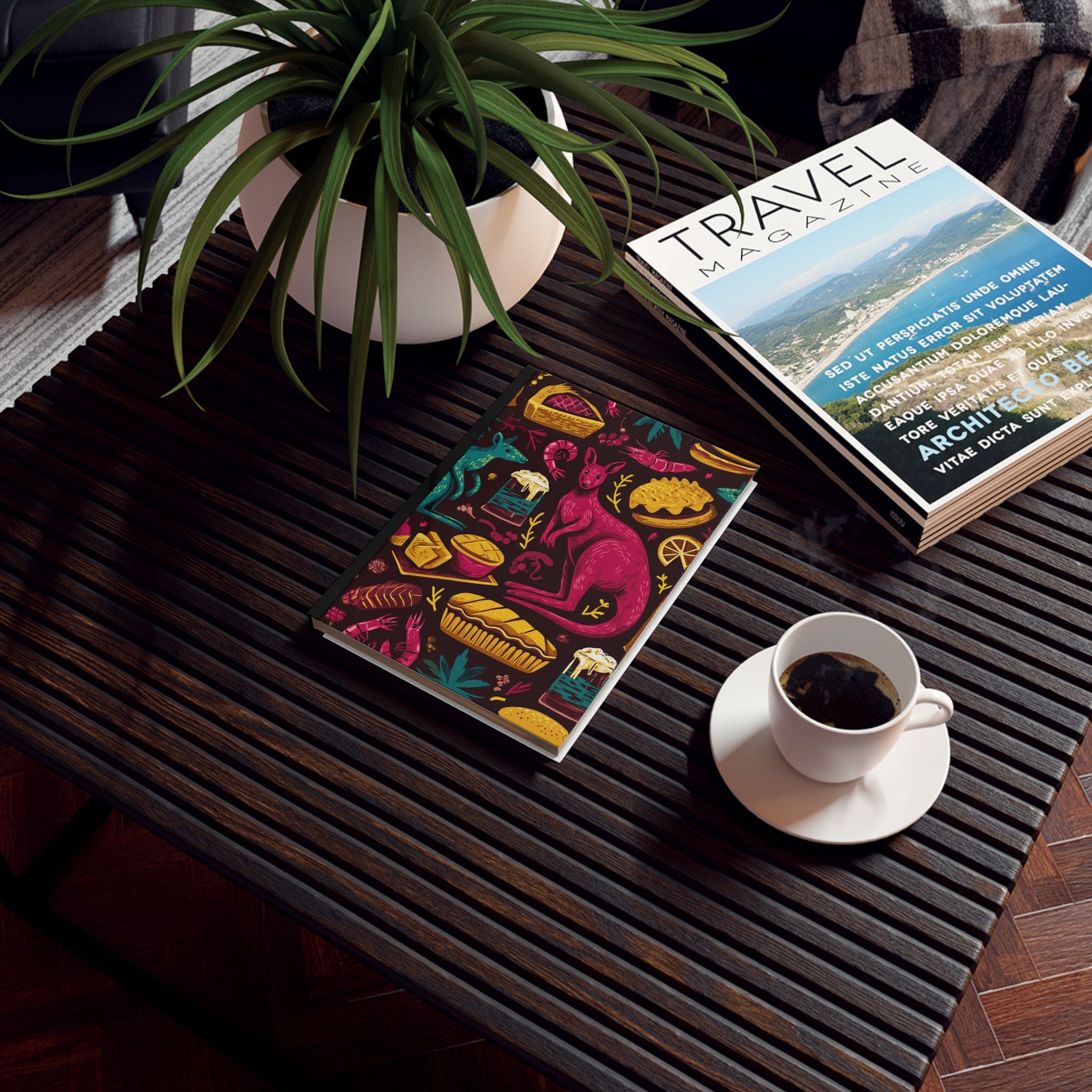 Hoppy Horizons: Kangaroo Folk Art, Culinary Collage, Vibrant Graphic Illustration | Custom Orders Accepted