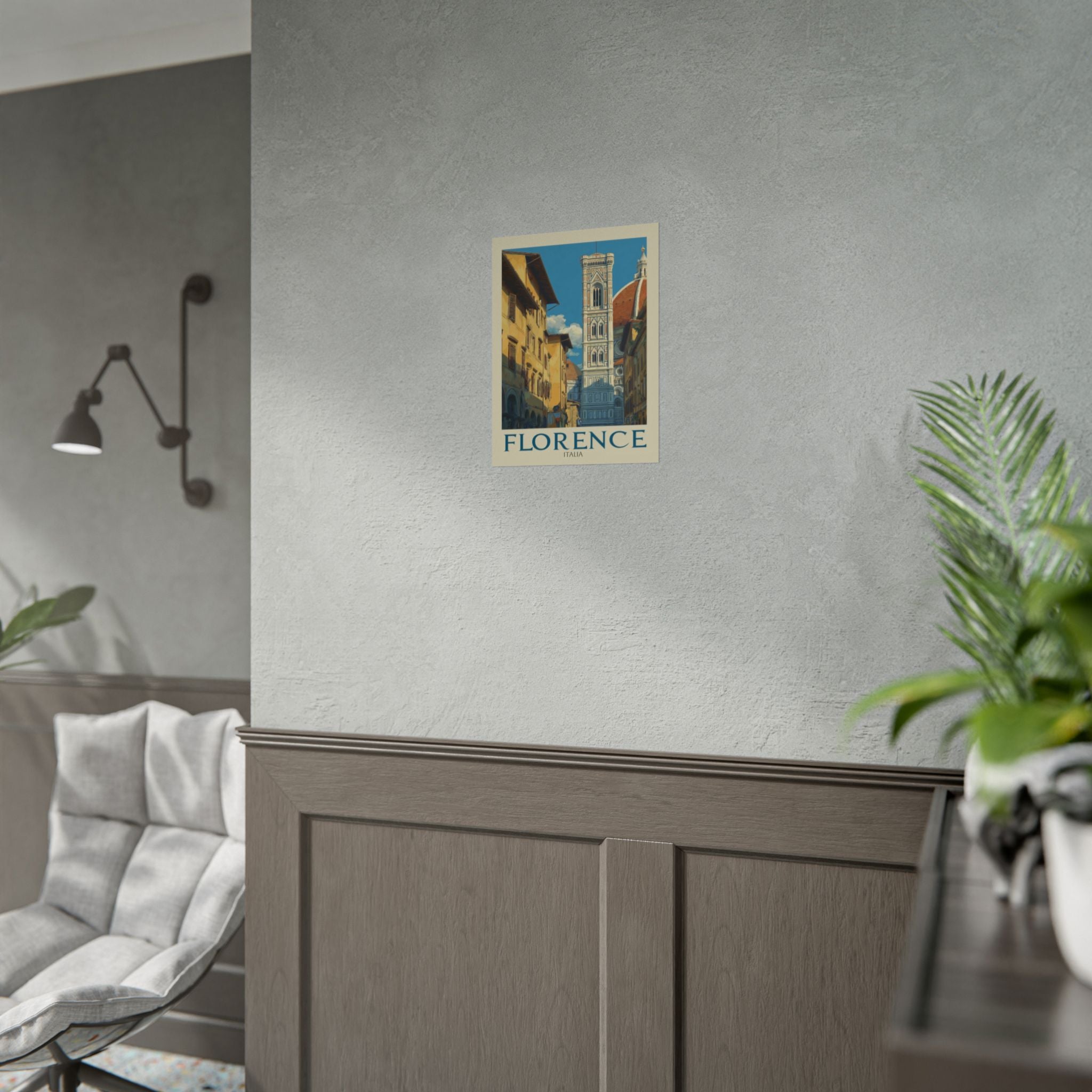 Giotto's Campanile: Vintage Florence Travel Poster, Mid-Century Architectural Illustration   |    Custom Orders Available