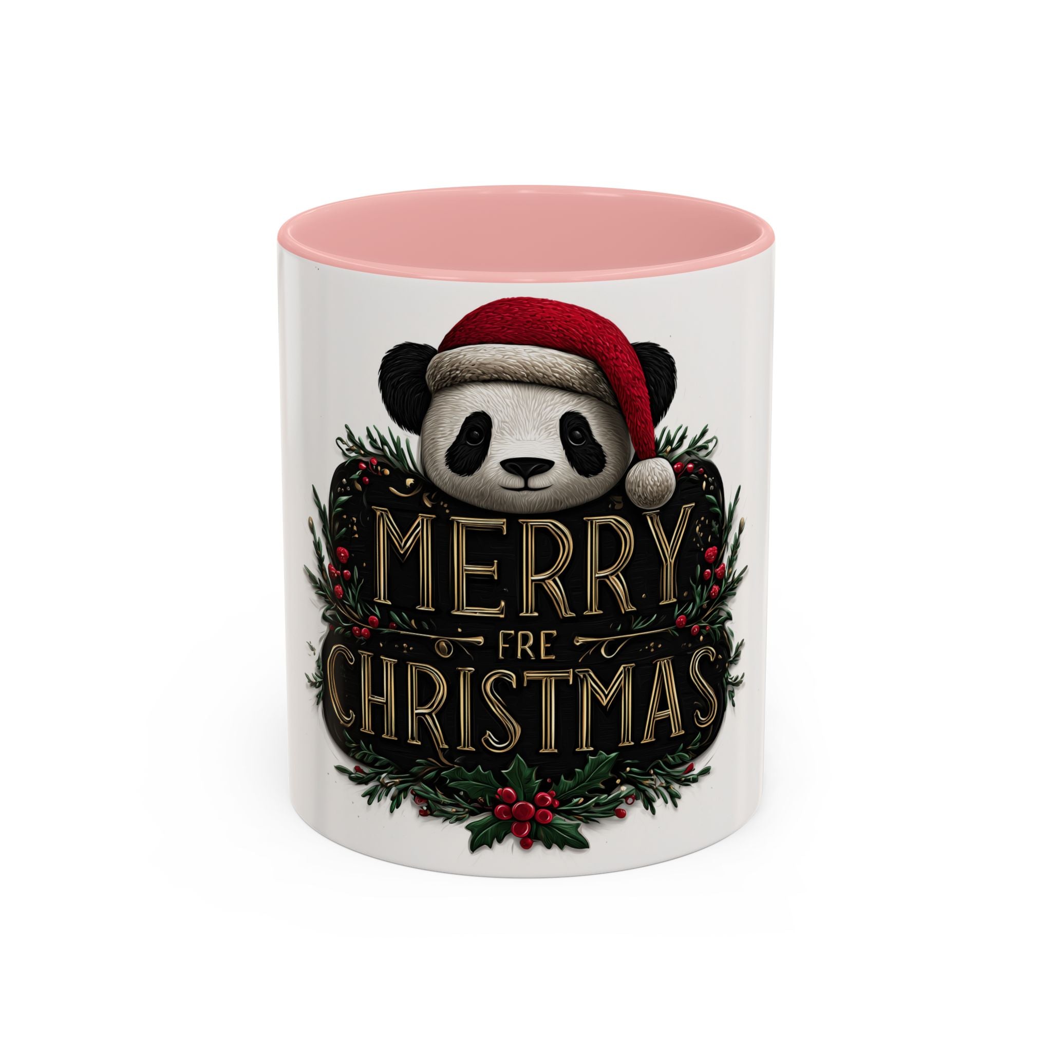 Merry Christmas Panda Coffee Mug - Holiday Gift, Ceramic Mug, Cute Panda Mug, Festive Drinkware, Christmas Decor
