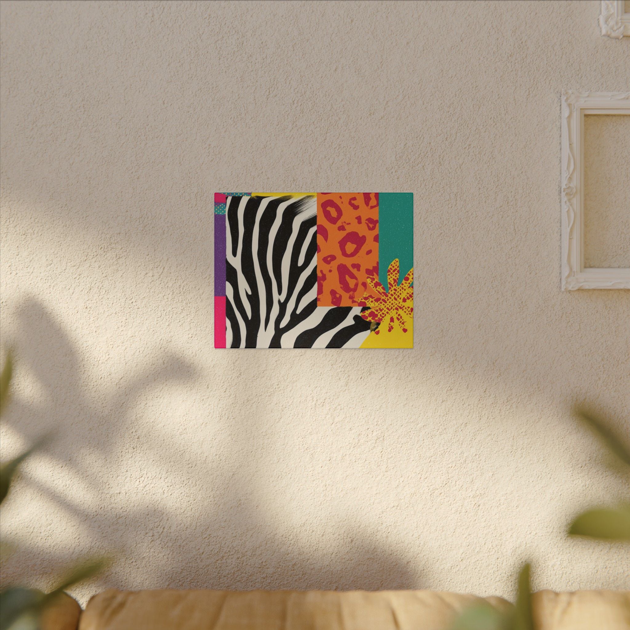 Copy of Pop Geometry: Zebra Leopard Fusion, Geometric Color Block, Modern Abstract Design   |   Custom Orders Accepted