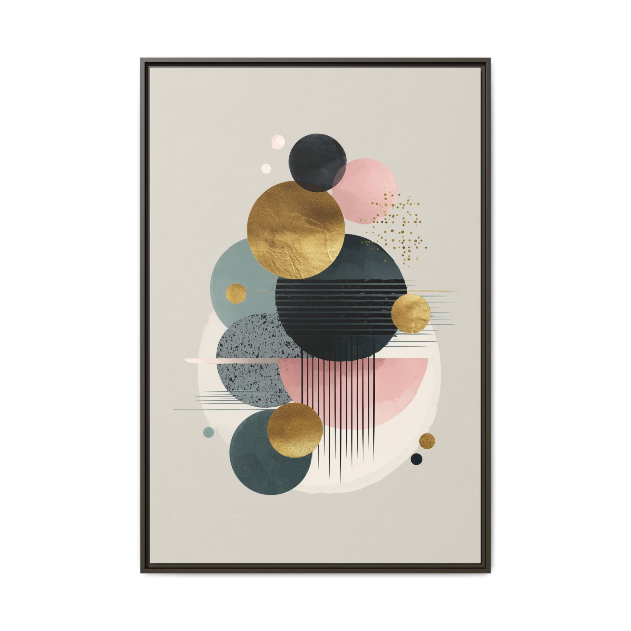 Geometric Harmony: Intersecting Circles, Mid-Century Modern Design, Abstract Metallic Composition   |   Custom Orders Accepted