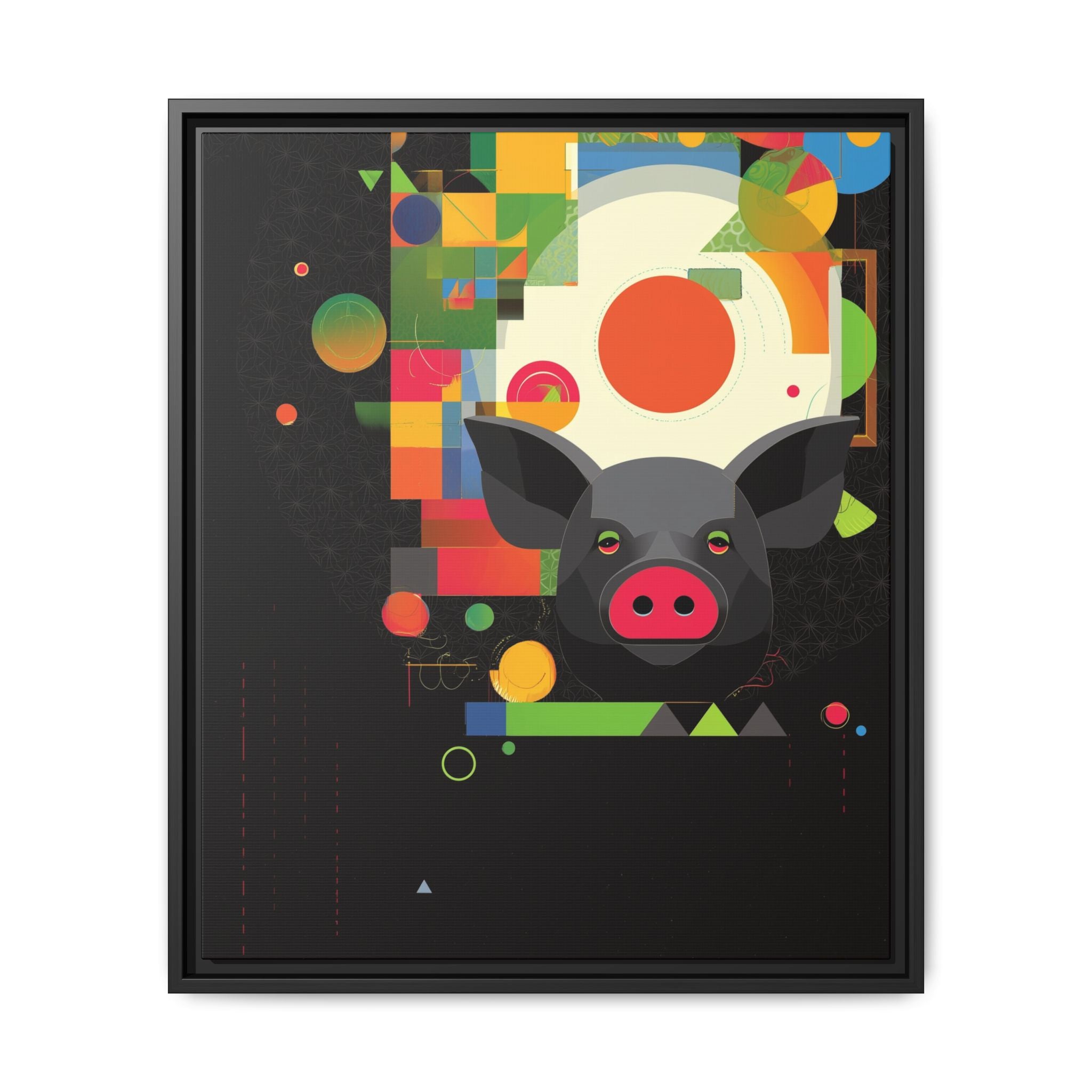 Prismatic Porcine: Geometric Digital Art, Cubist Pop Pig Portrait   |  Personalized & Custom Orders Available