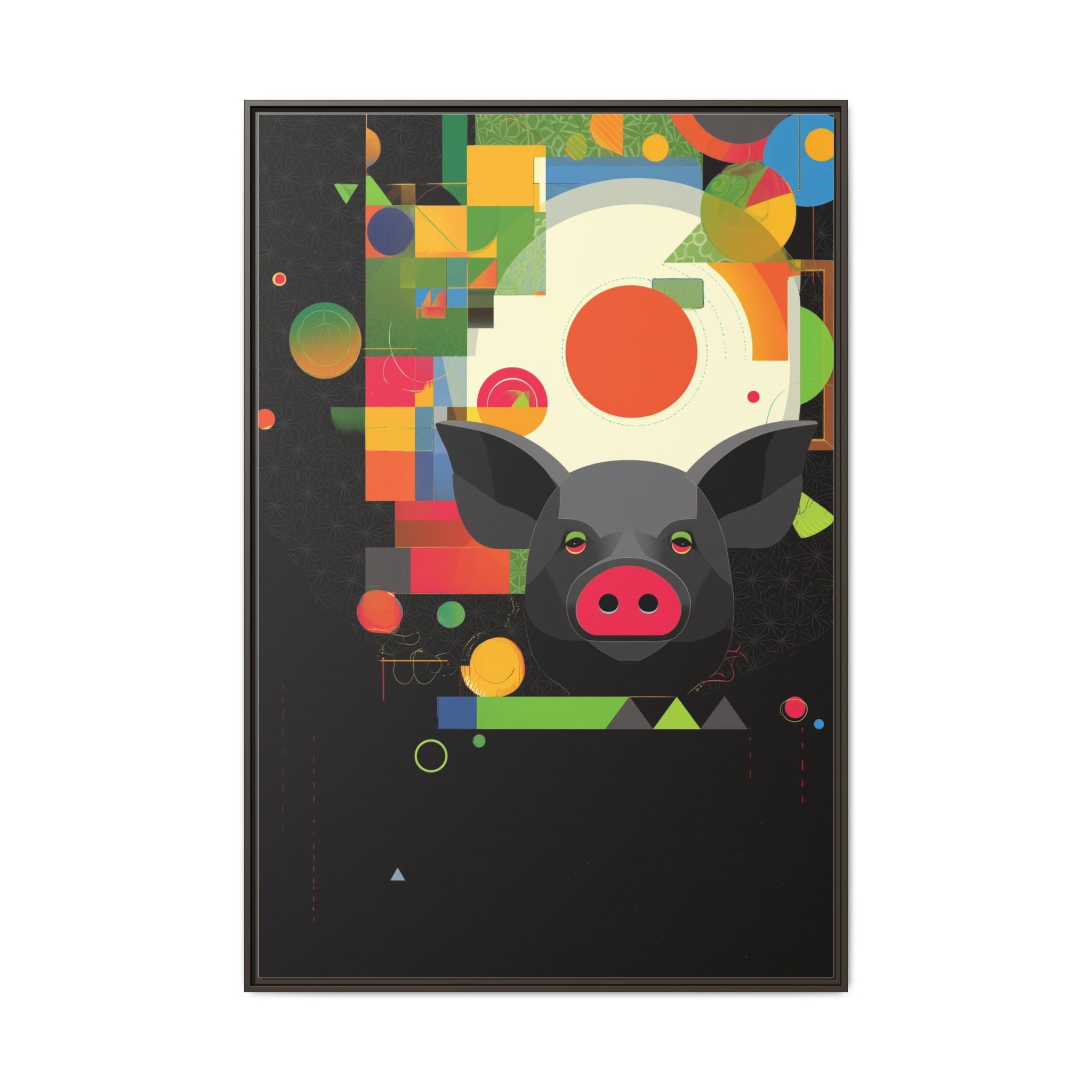 Prismatic Pig: Geometric Abstract Design, Digital Graphic Art Illustration   |    Custom Orders Available