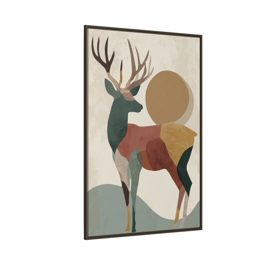 Geometric Deer Mosaic Framed Print : Modern Abstract Wildlife Art, Minimalist Nature Print   |  Personalized & Custom Orders Available