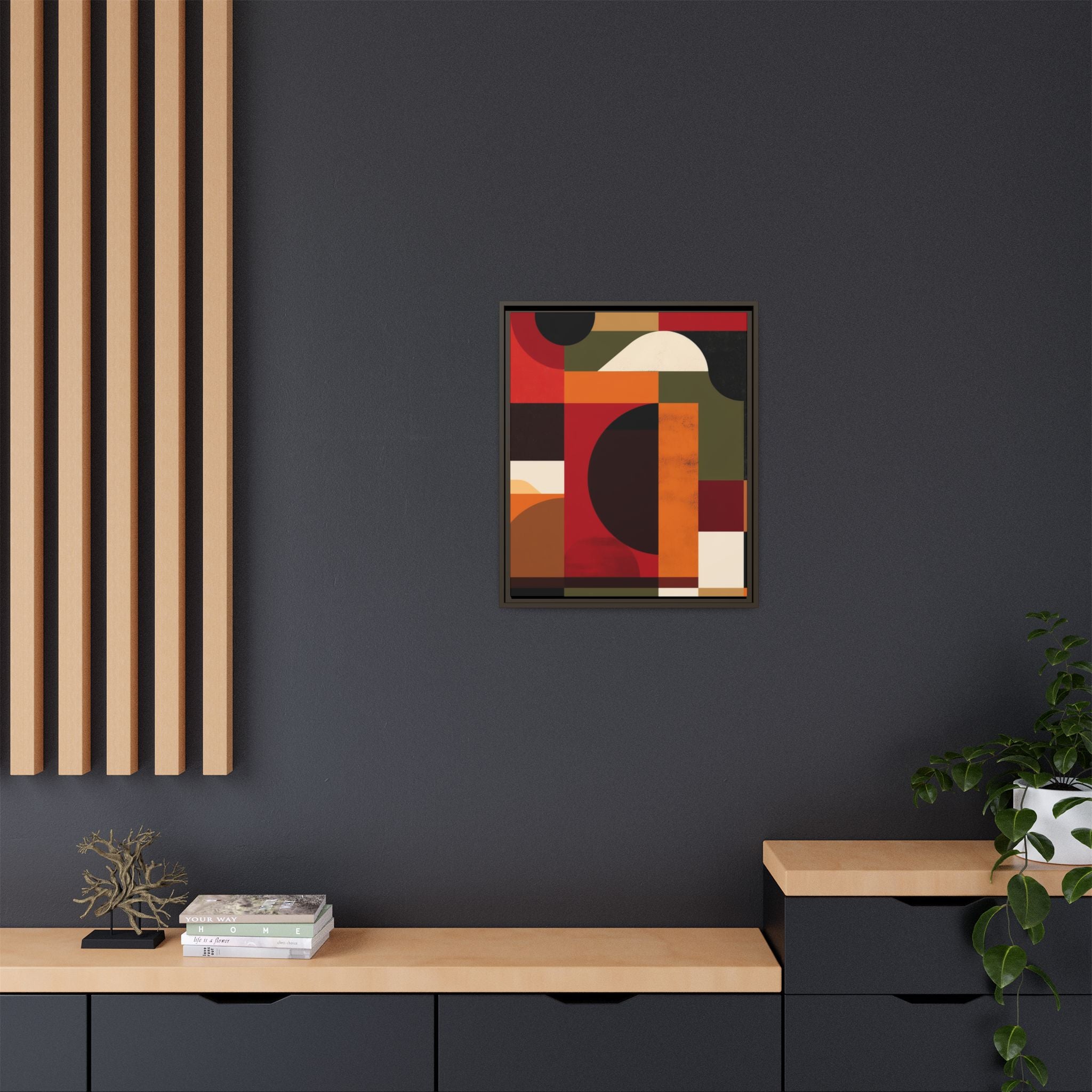 Geometric Convergence: Abstract Bauhaus Design, Constructivist Color Blocks, Architectural Art Composition   |   Custom Orders Accepted