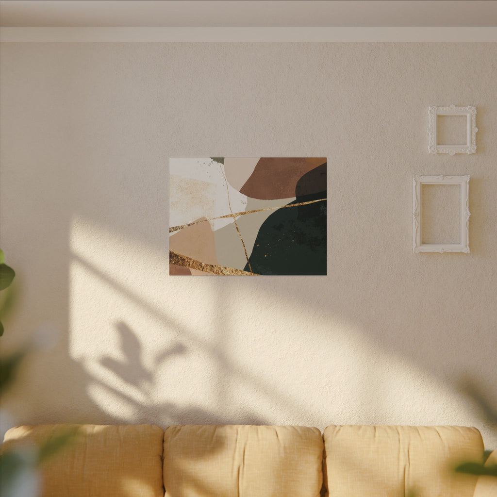 Canvas Print, Abstract Earthy Gold Wall Art, Modern Designer Home Decor, Stretched Matte Canvas; Thick, Multi-Size, Office Decor