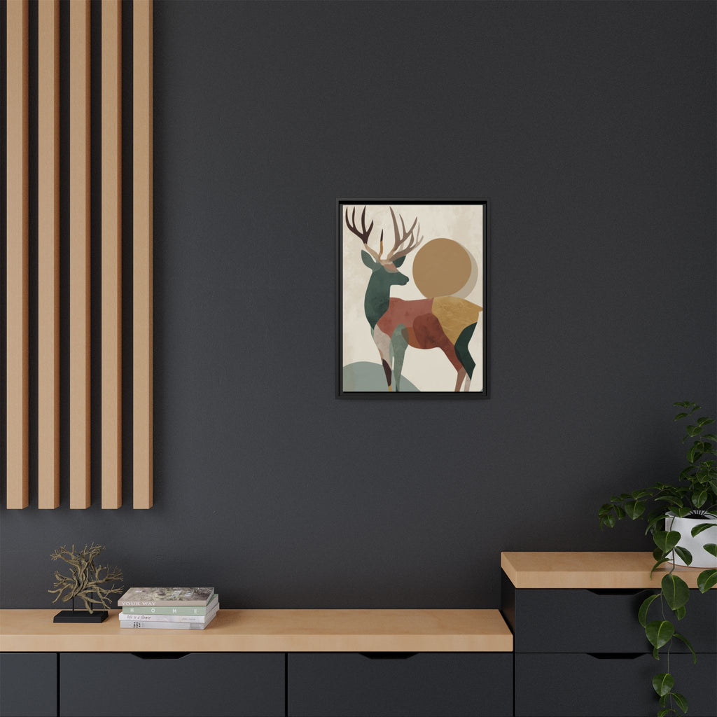 Geometric Deer Mosaic Framed Print : Modern Abstract Wildlife Art, Minimalist Nature Print   |  Personalized & Custom Orders Available