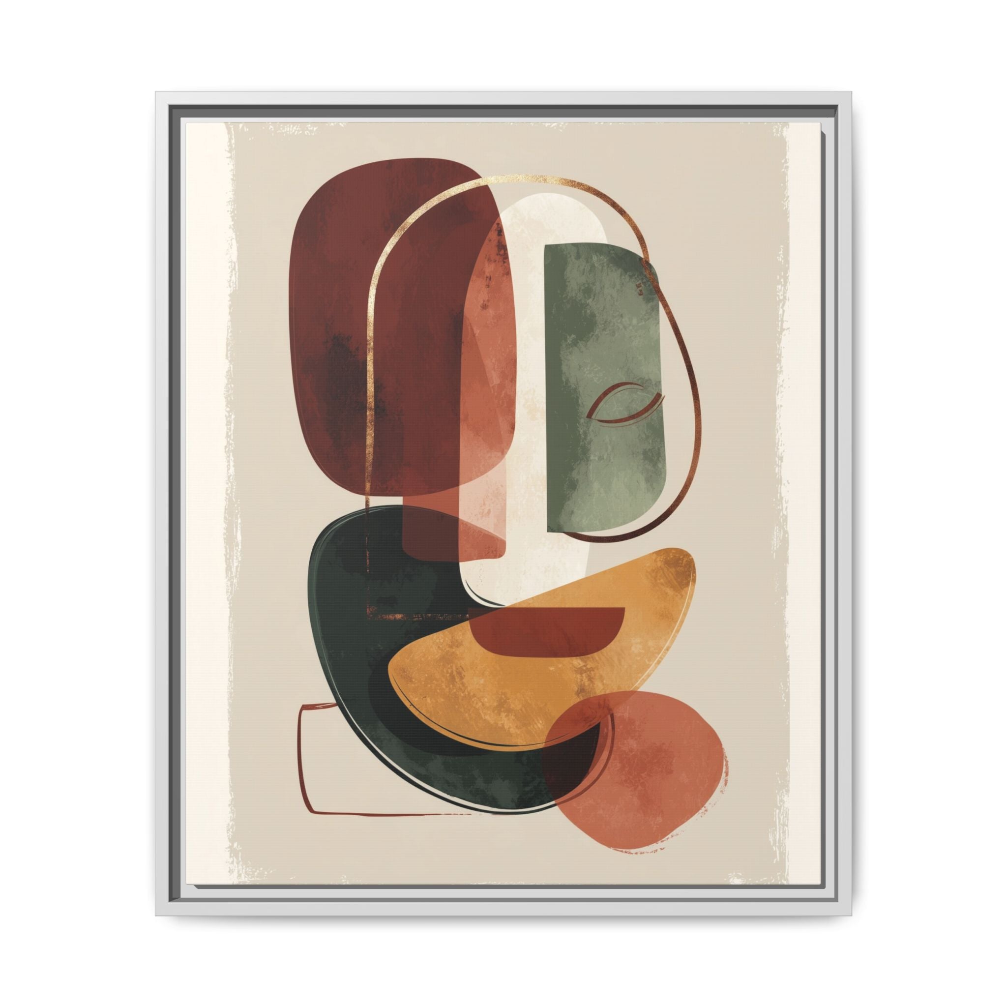 Layered Geometries: Mid-Century Modern Composition, Organic Abstract Design, Translucent Intersecting Shapes   |   Custom Orders Accepted