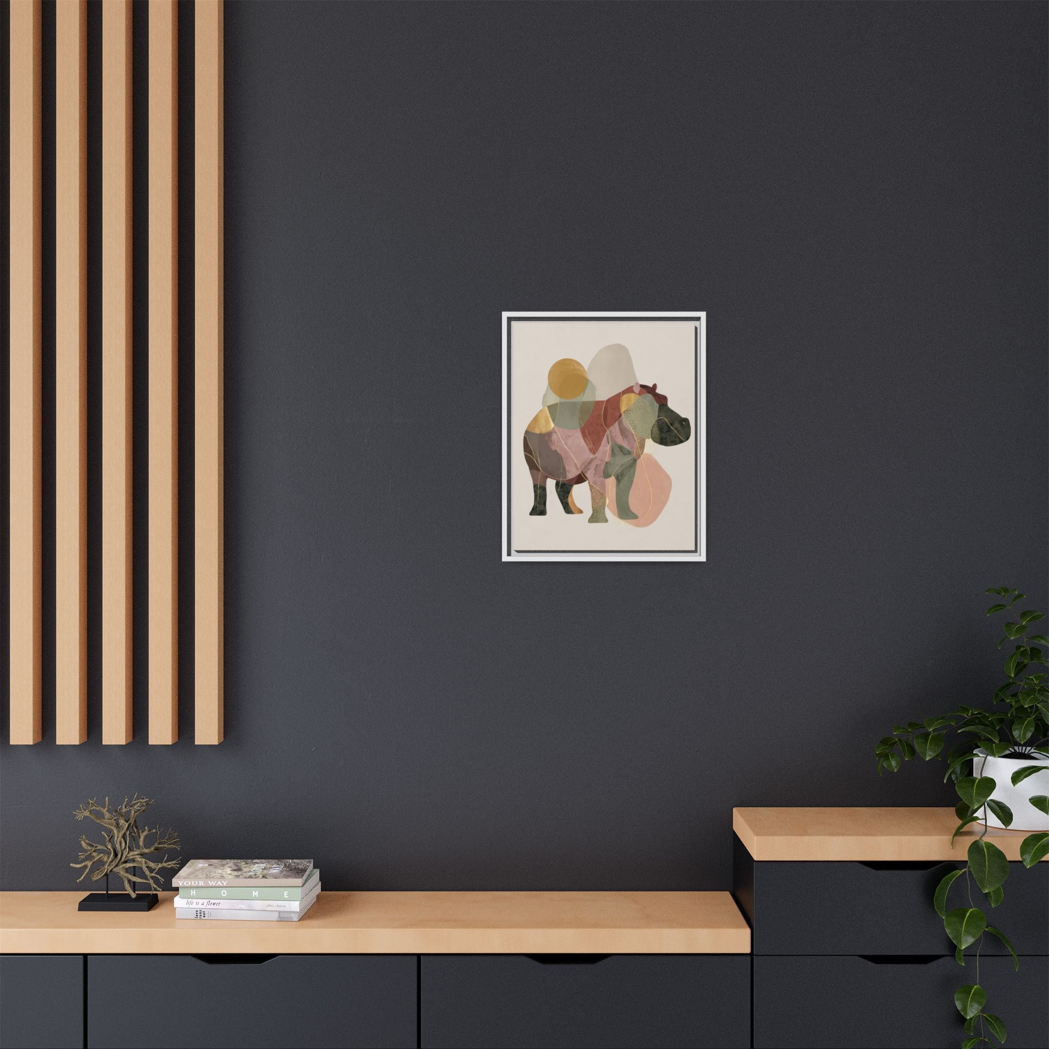 Fragmented Hippopotamus: Geometric Abstract Art, Minimalist Animal Portrait   |  Personalized & Custom Orders Available