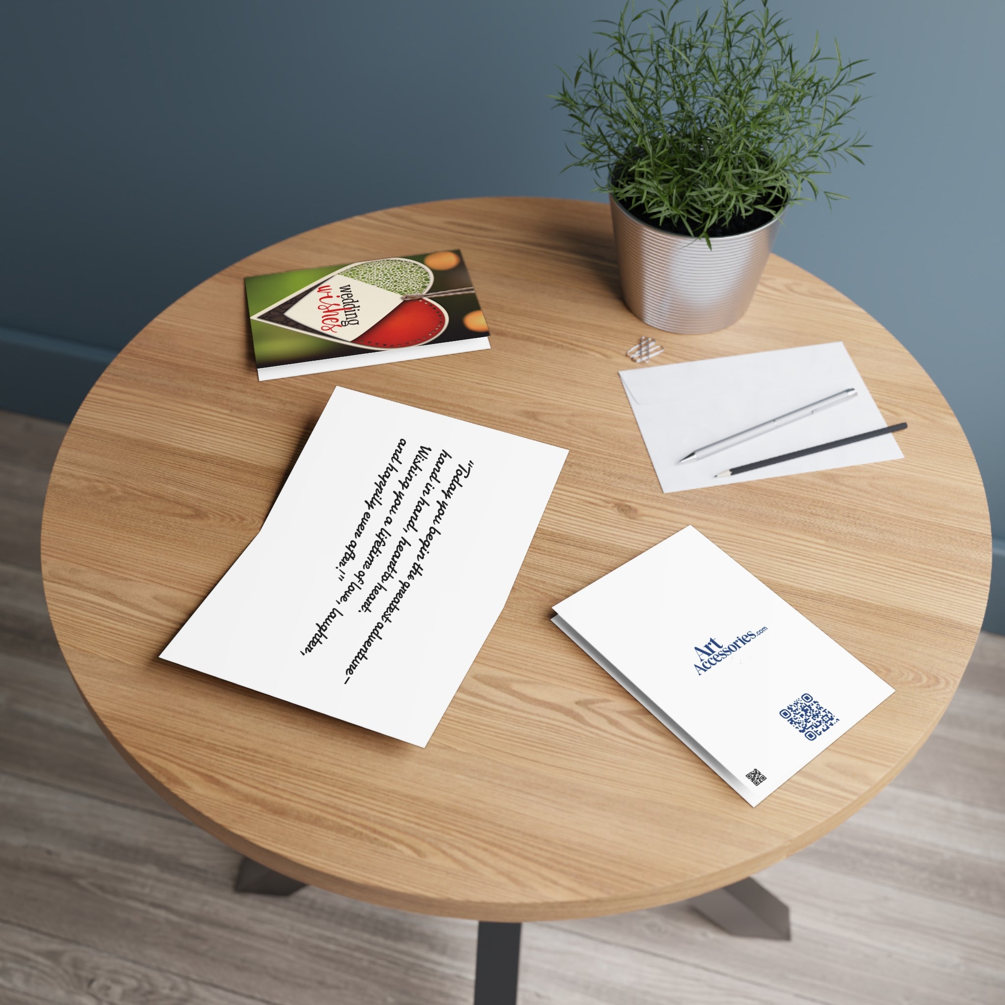 Wedding Wishes Greeting Card — Heart Tag Design